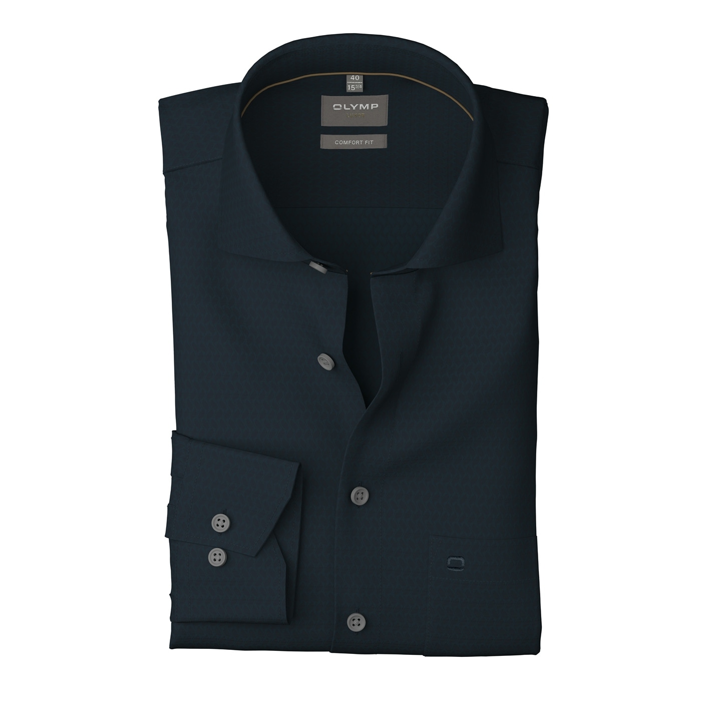 OLYMP Langarmhemd »Luxor comfort fit«, Struktur - Satin, comfort fit, Businesshemd, New-Kentkragen