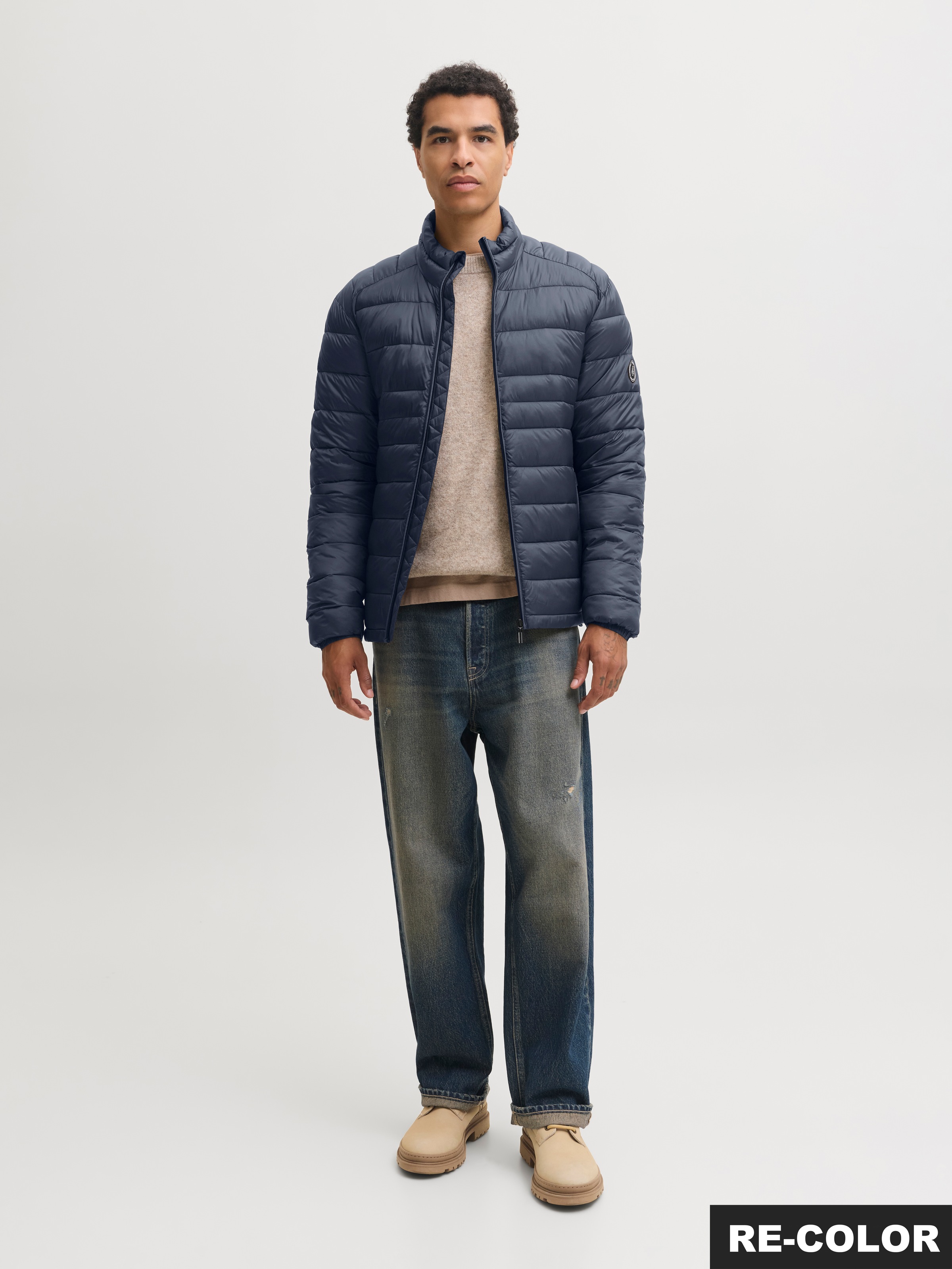 Jack & Jones Steppjacke »JJEKINGSLEY LIGHT PUFFER COLLAR NOOS« Kunstfaser, mit Stehkragen