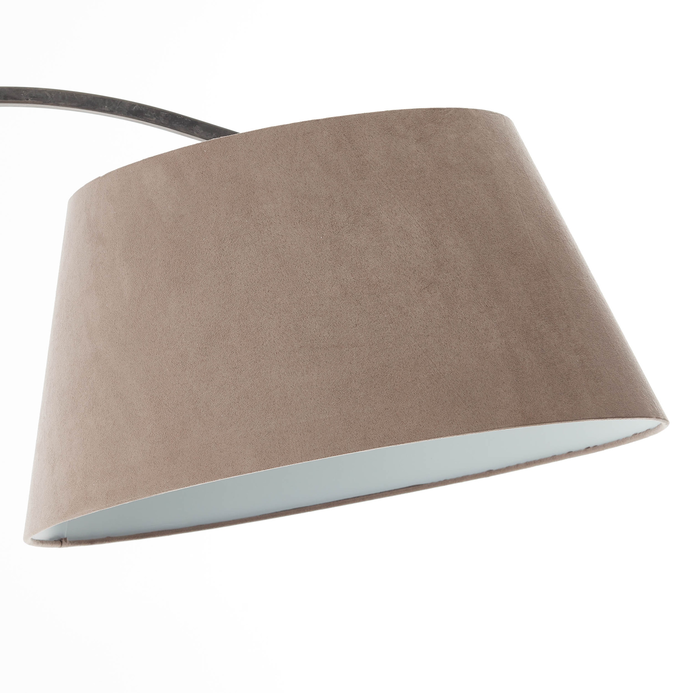 Brilliant Bogenlampe »Brok«, 1 flammig, Leuchtmittel E27 | ohne Leuchtmittel, 196 cm Höhe, 121 cm Ausl., E27, schwenkbar, Beton/Metall/Textil, taupe