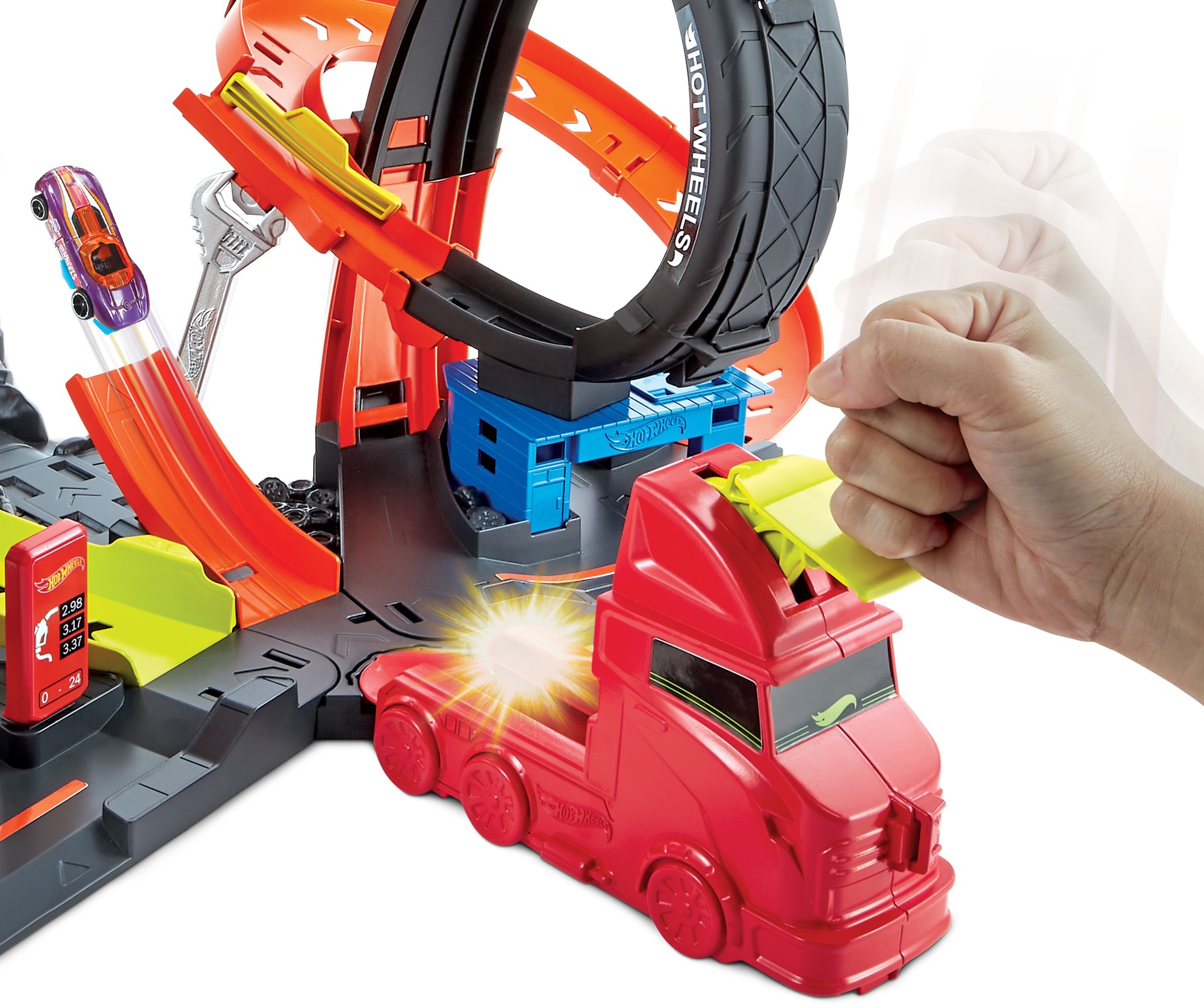 Hot Wheels Autorennbahn »City Slam Gorilla«, mit Geräuschen und Looping