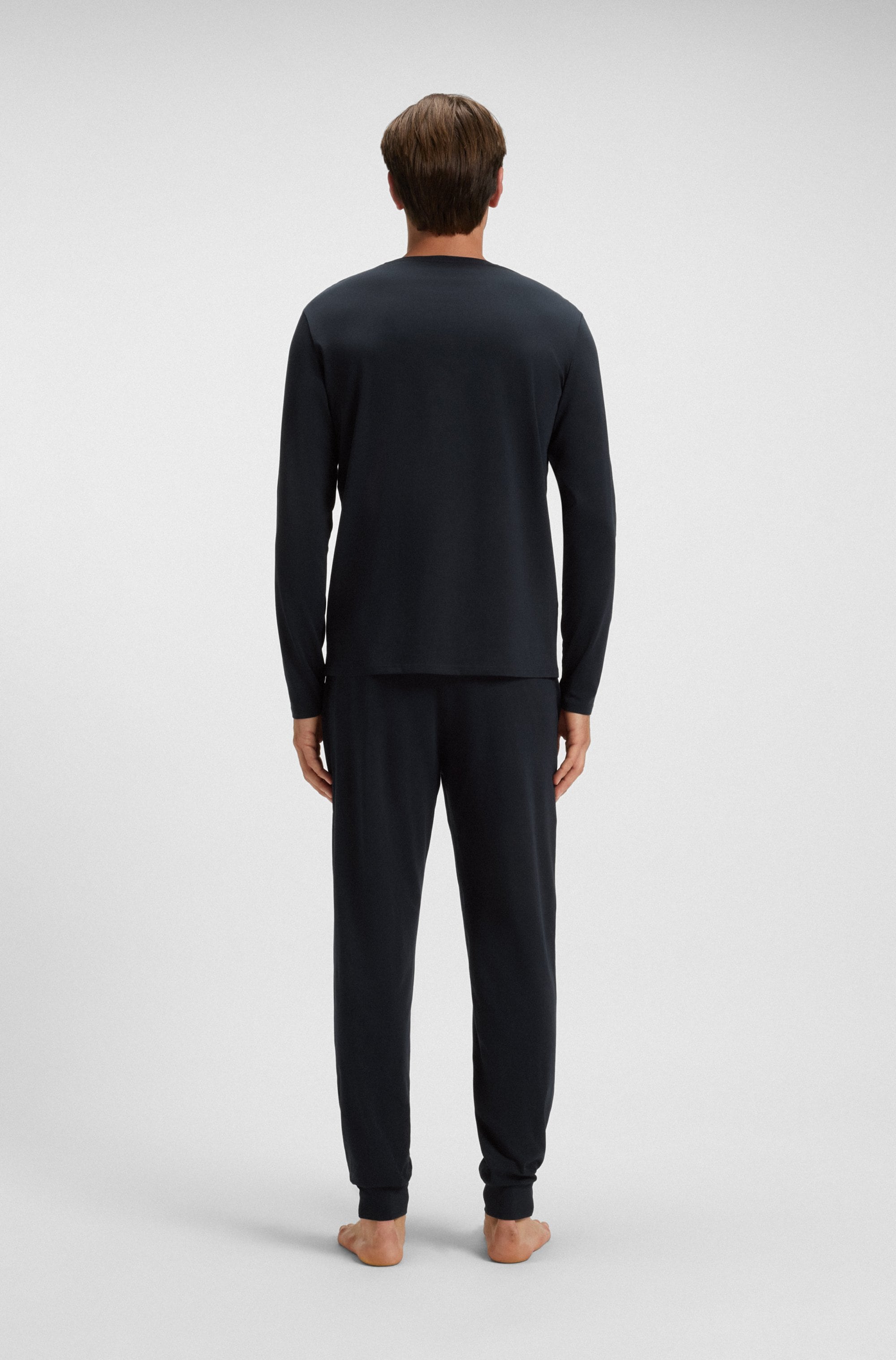 BOSS Longsleeve »Unique«, bequemes Langarmshirt mit Kontrastnaht am Ärmel