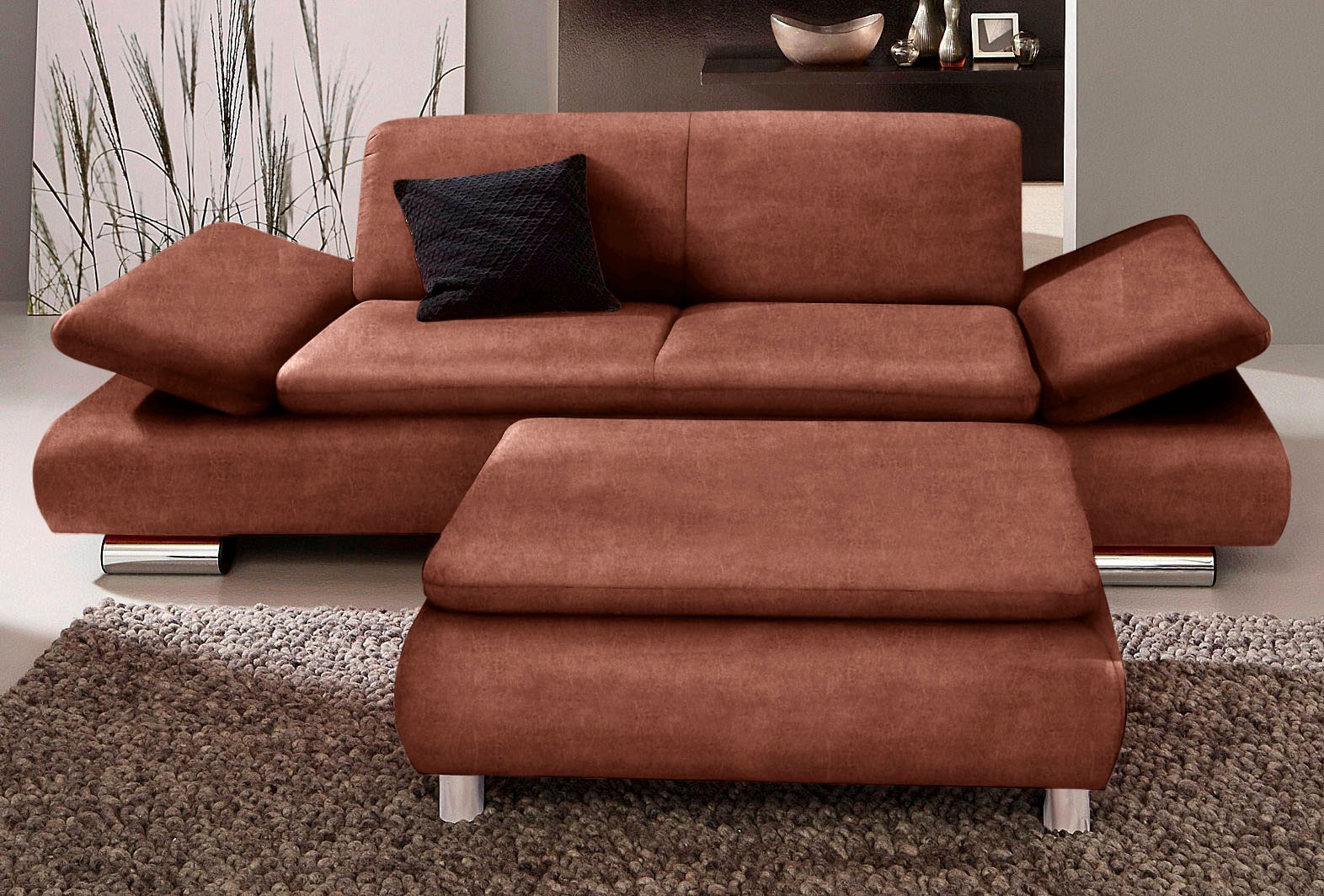 Max Winzer® 2,5-Sitzer »Toulouse modern und bequem, aktuelles Design, hoher Sitzkomfort«, mit klappbaren Armlehnen, Breite 224 cm