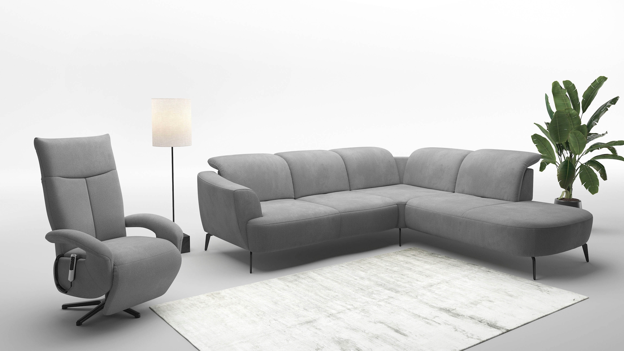 sit&more Ecksofa »Zoe«, ink.Sitztiefenverstellung, wahlweise mit Kopfteilverstellung