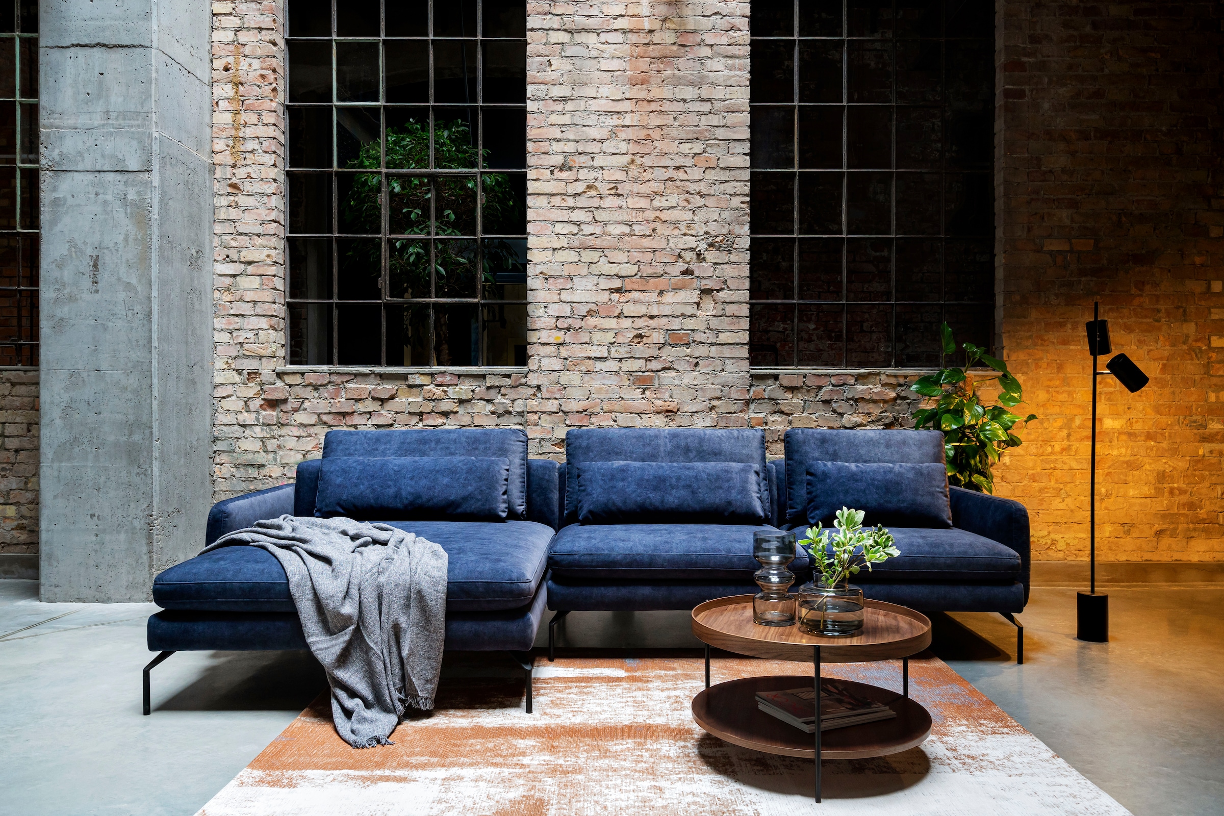 exxpo - sofa fashion Ecksofa »Komfortsofa Look, moderner Webvelours Bezug, extrabreite Sitzflächen«, komfortabler Sitz, L-Form, Breite 329cm, hoher Designfuß, OTTOs Choice