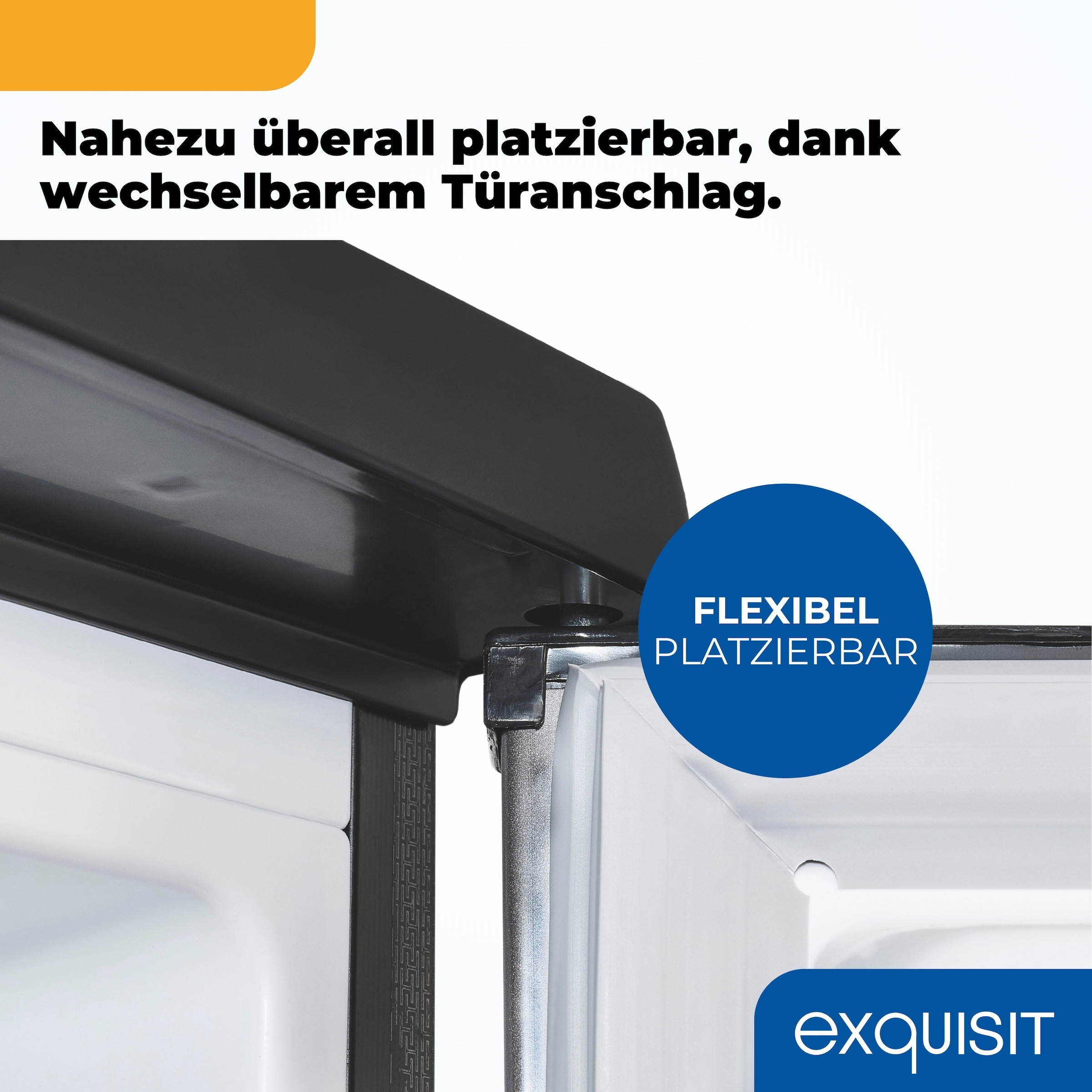 exquisit Kühlschrank KS16-V-H-040E inoxlook-az »KS16-V-H-040E inoxlook-az« 85,5 cm hoch 55 cm breit Kompakt & flexibel – ideal für Küche, Büro & Ferienwohnung