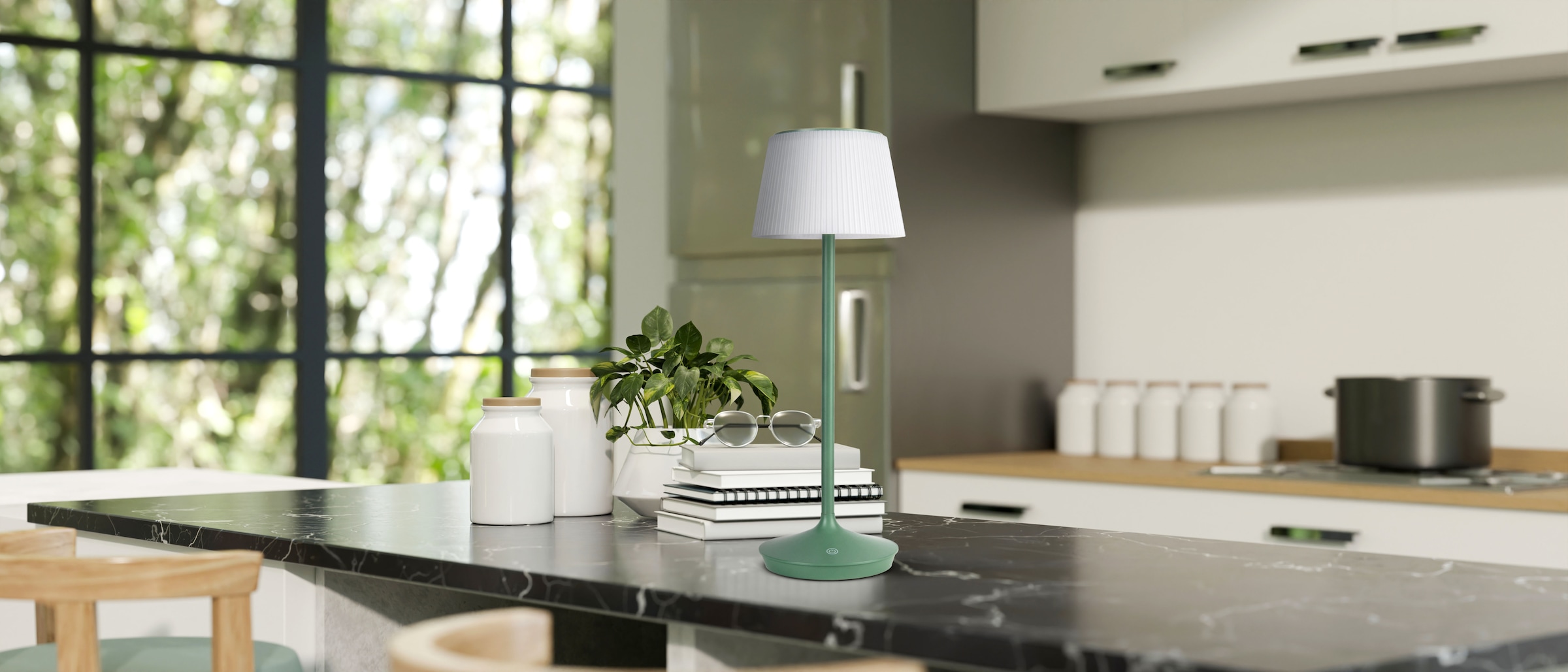 näve LED Tischleuchte »Solarleuchte / Akkuleuchte "EMMI"«, 1 flammig, Leuchtmittel LED-Modul | LED fest integriert, Solarbetrieb, Akkubetrieb, CCT, Berührungssensor, Akkutischleuchte