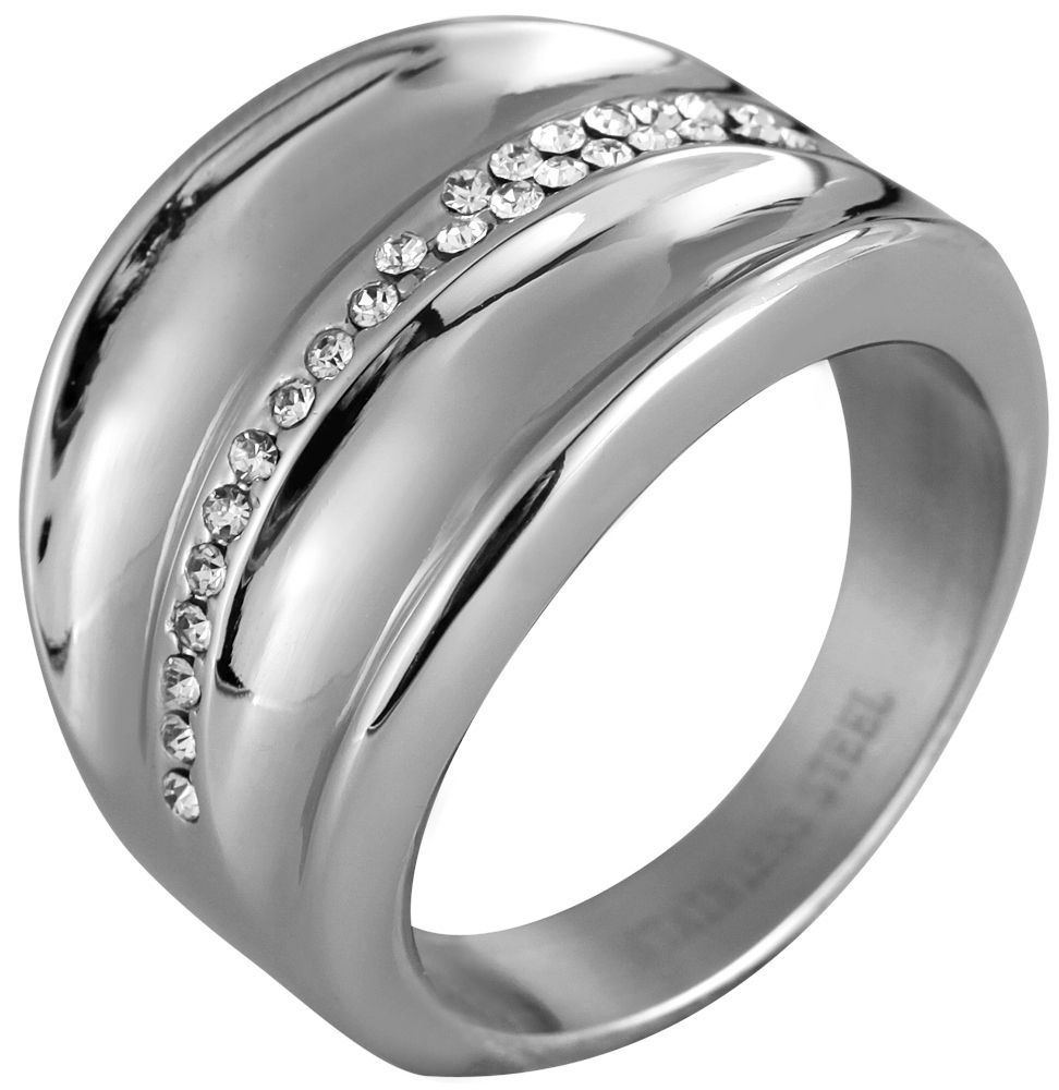 Adelia´s Fingerring »Damen Ring aus Edelstahl mit Strass Steinchen«