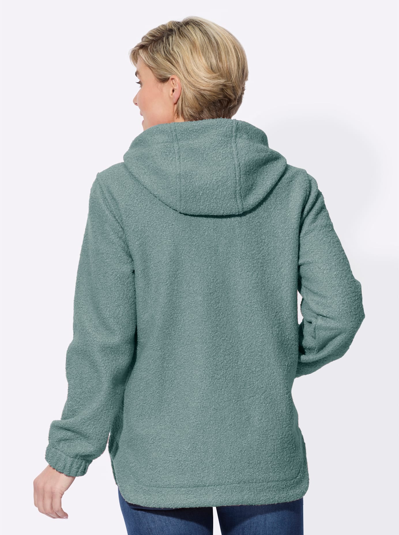Classic Basics Bouclèjacke, mit Kapuze