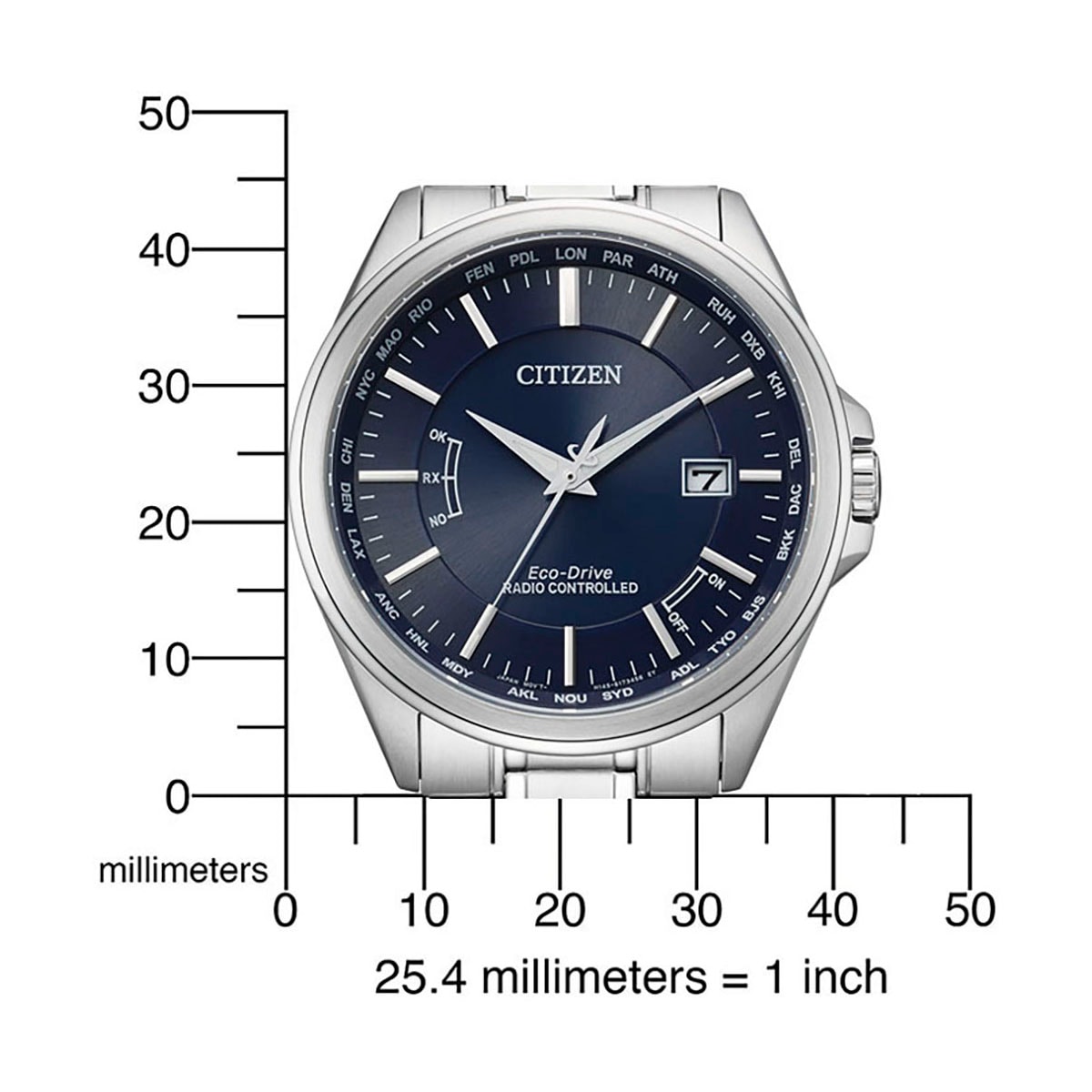 Citizen Funkuhr »CB0250-84L«, Armbanduhr, Herrenuhr, Solar, Edelstahlarmband, Saphirglas, Datum