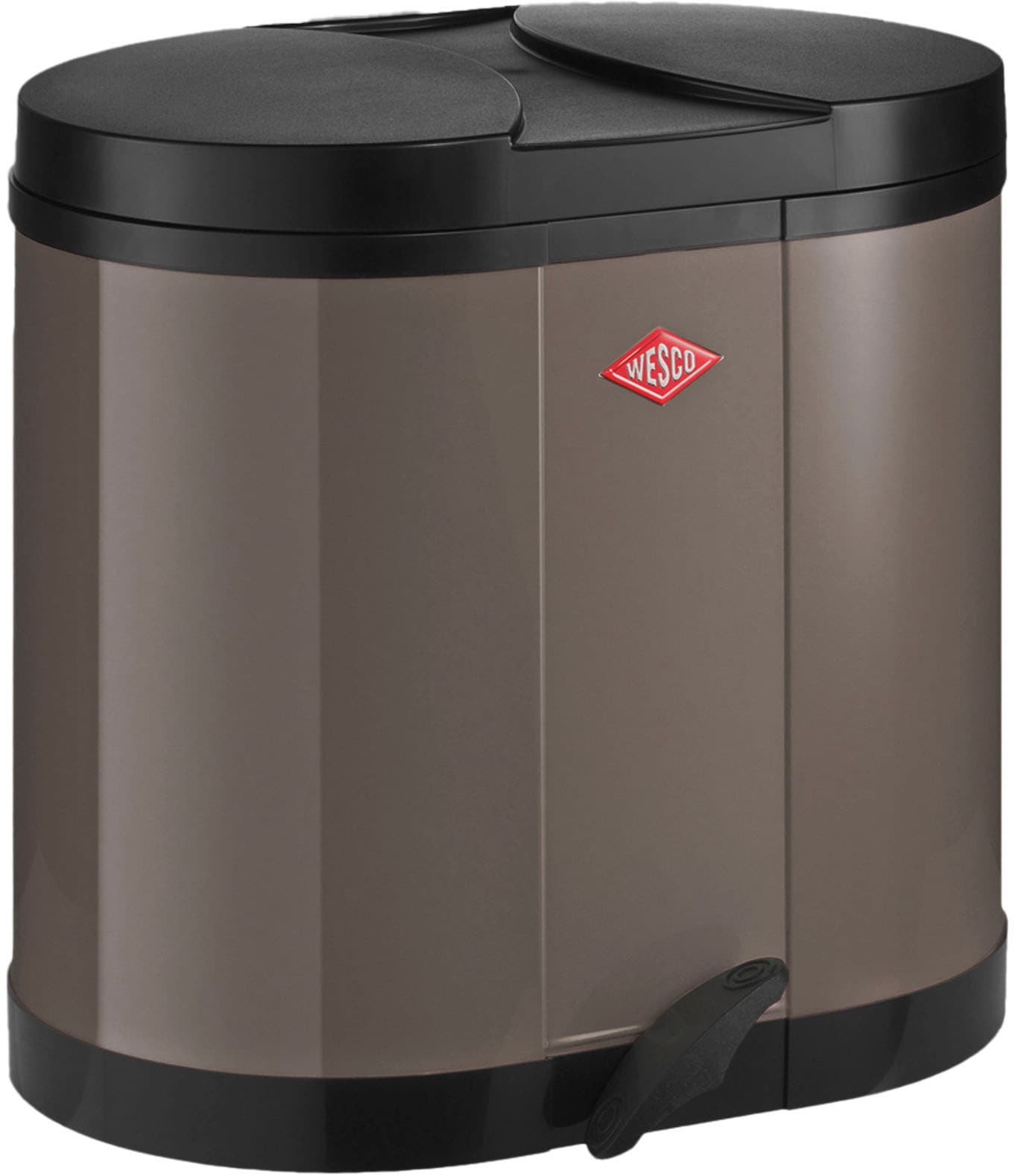 WESCO Mülltrennsystem »Ökosammler 170 (Beta)« 2 Behälter mit Kunststoffeinsatz, Deckel und Fußtritt aus Kunststoff, Bodenring