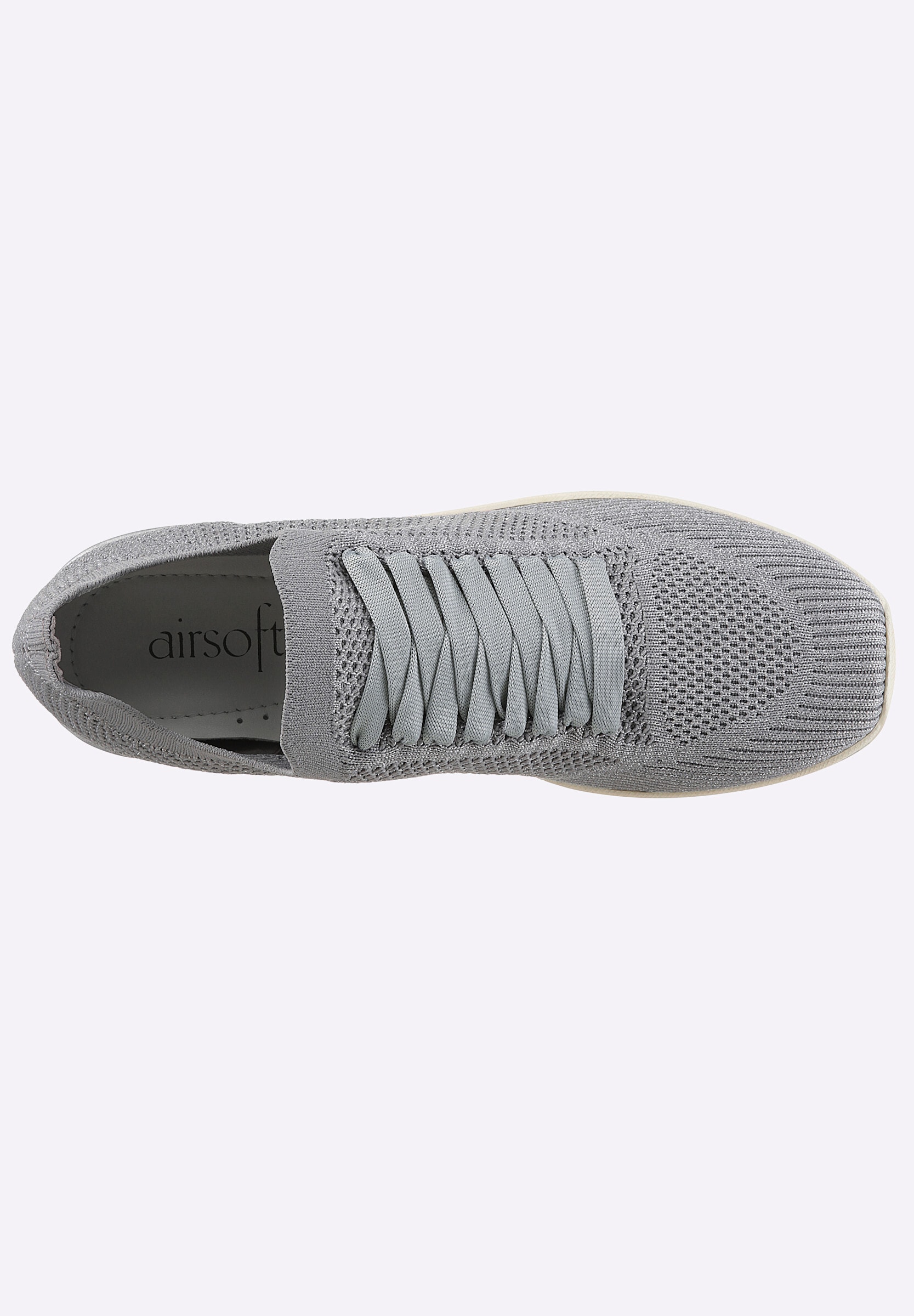 airsoft modern+ Schnürschuh »Sneaker Keilsneaker aus glitzerndem Mesh-Stoff«