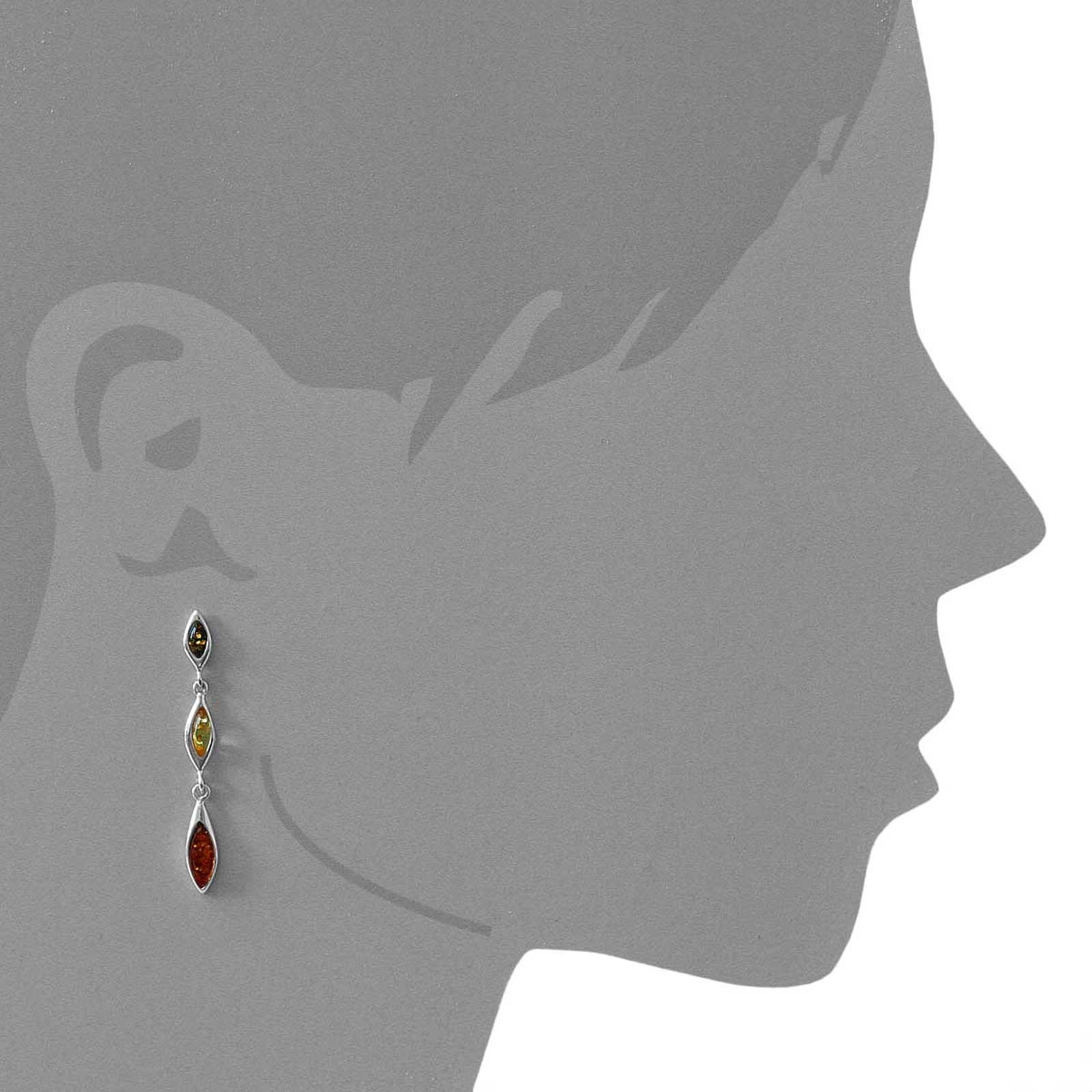 OSTSEE-SCHMUCK Paar Ohrhänger »- Jara - Silber 925/000 - Bernstein«