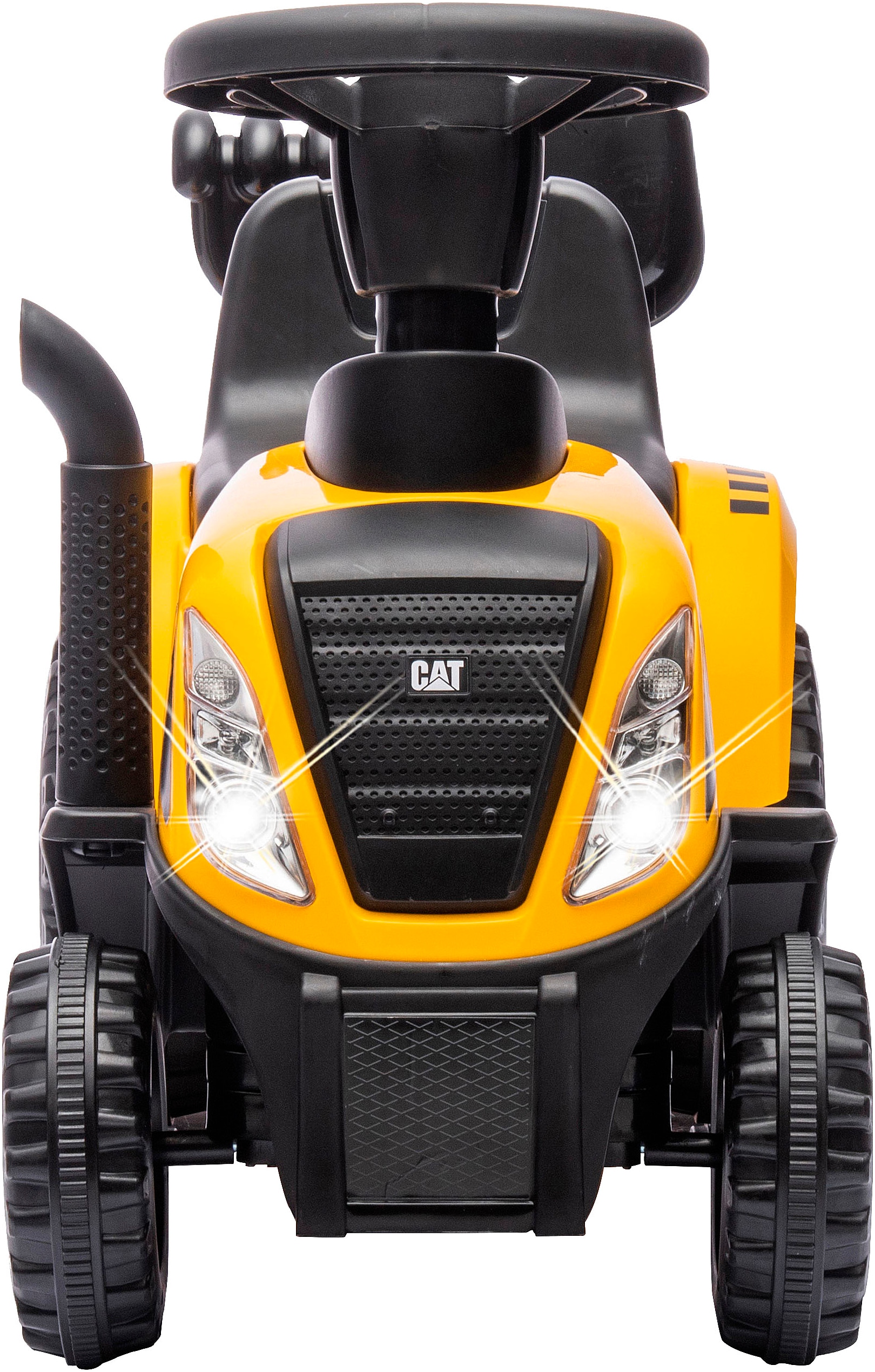 Jamara Rutscher »Caterpillar Traktor mit Anhänger 2in1, gelb«, mit Licht- und Soundeffekten sowie Hupe