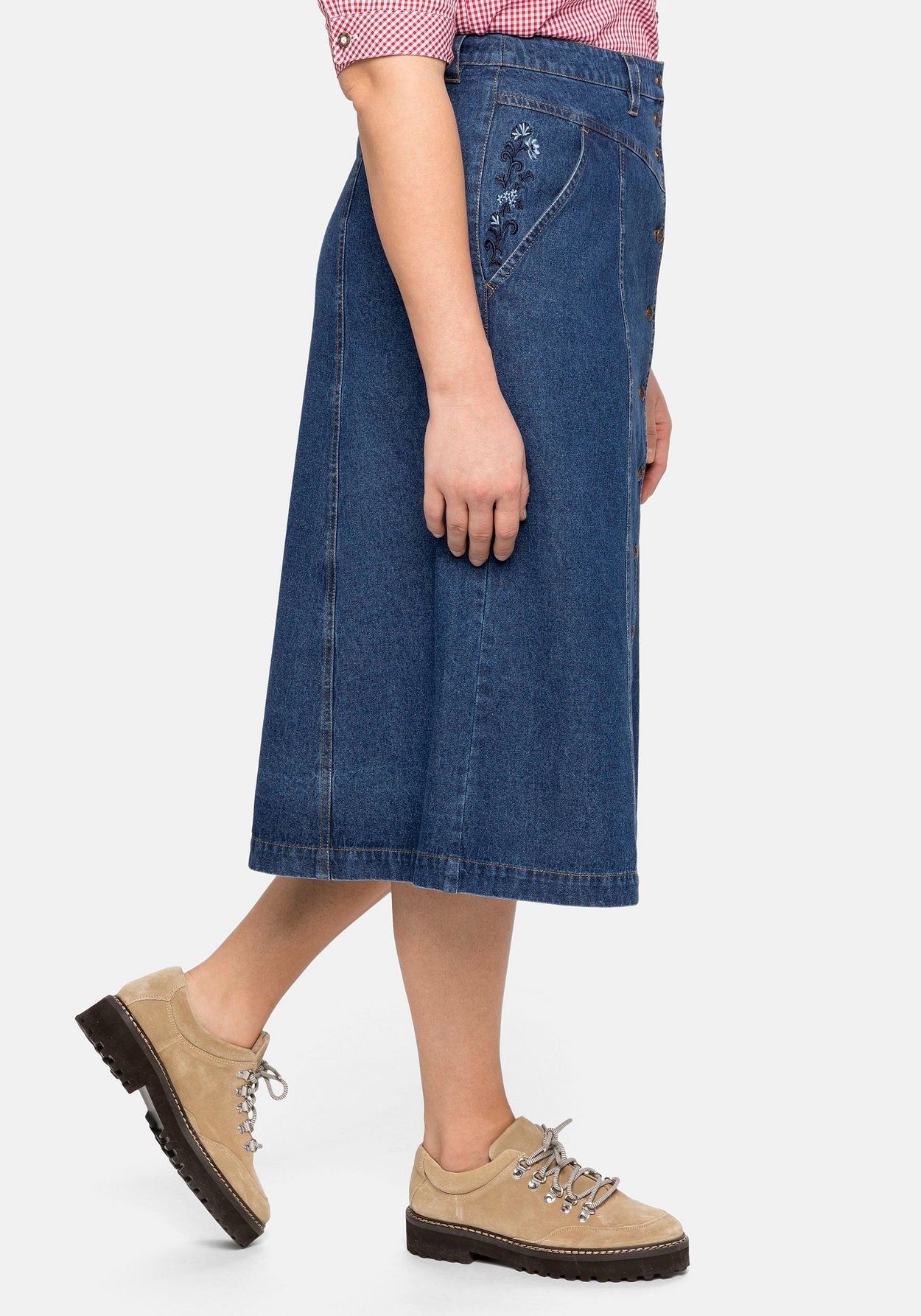 Sheego Jeansrock »Jeansrock aus weicher Baumwolle, mit hohem Bund«