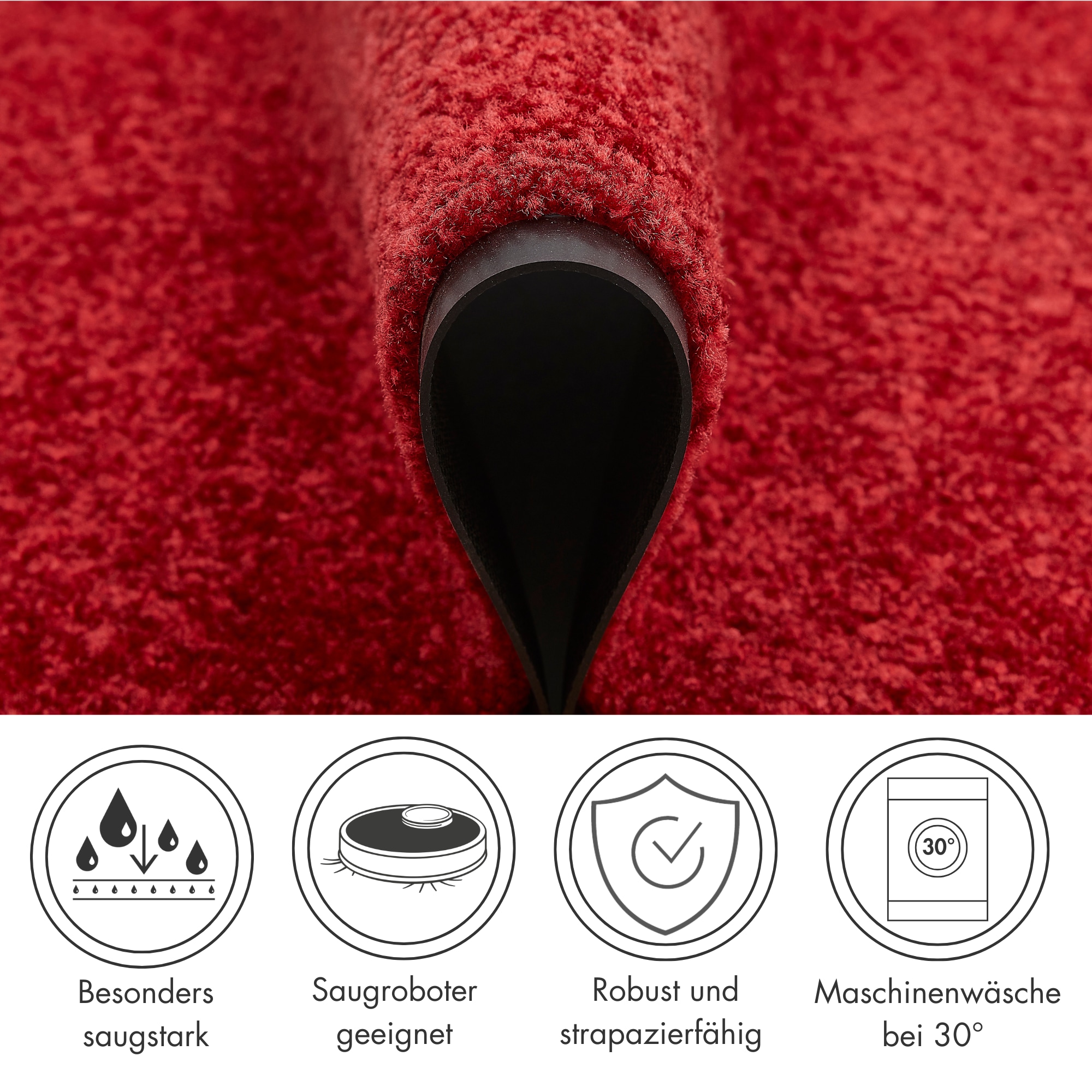 Andiamo Fußmatte »Super Wash & Clean, Made in Belgium« rechteckig 7 mm Höhe Schmutzfangmatte, Uni Farben, rutschhemmend, waschbar