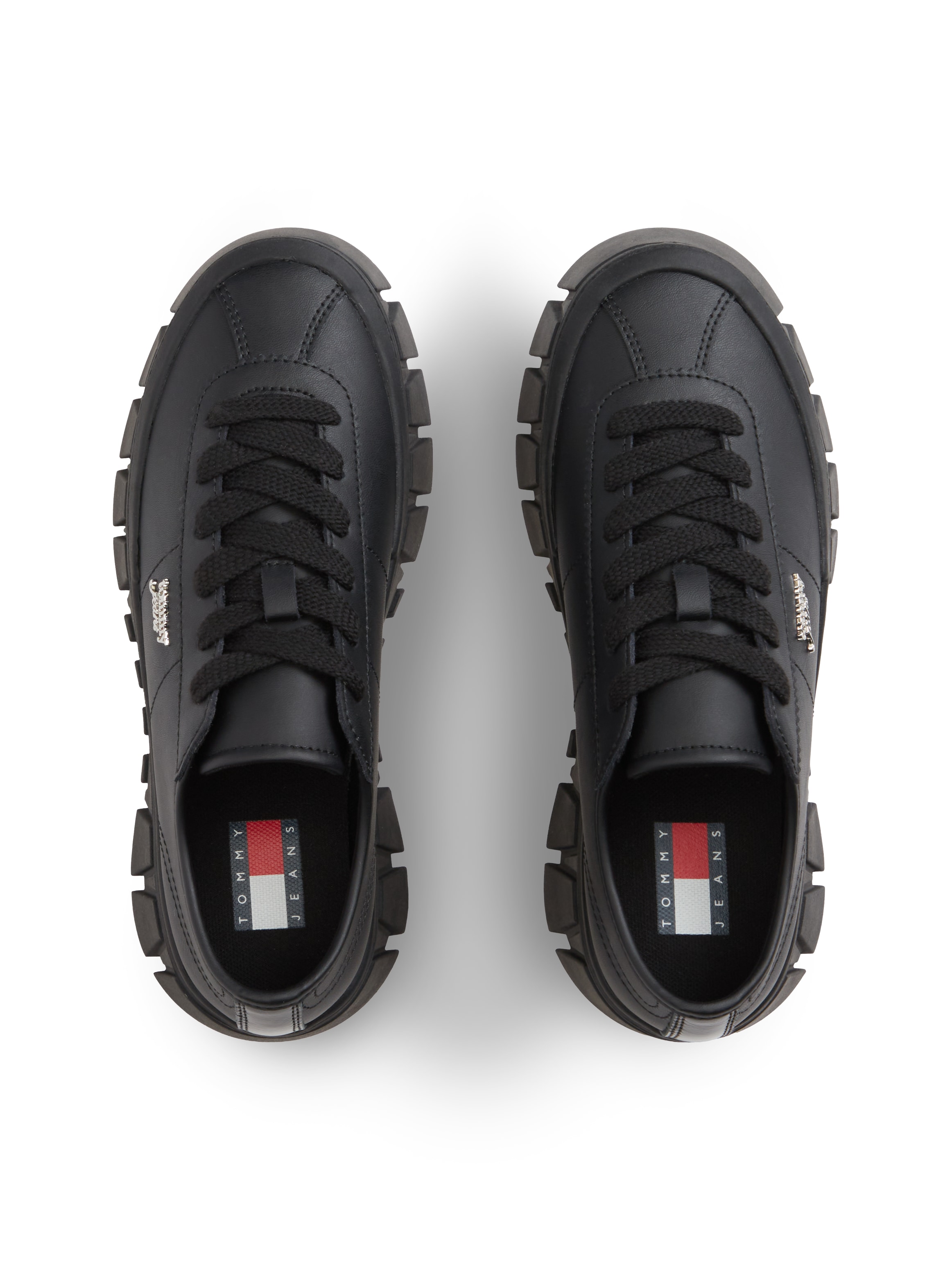 Tommy Jeans Plateausneaker »TJW PLATFORM SNEAKER LEATHER LC«  Schnürschuh, Halbschuh, Freizeitschuh mit seitlichem Logoschriftzug