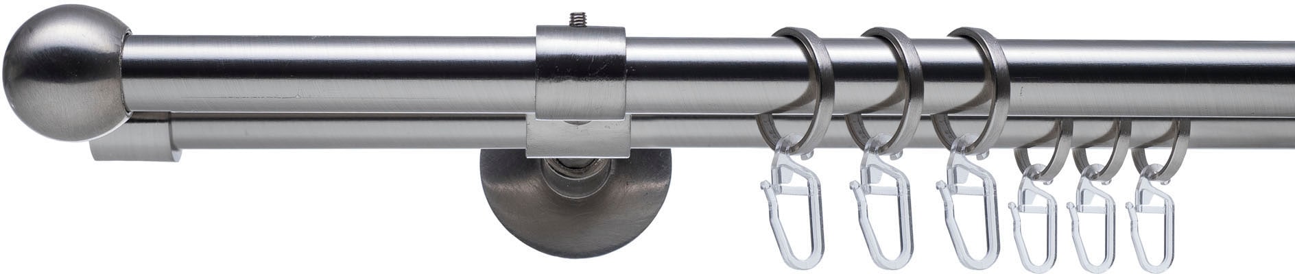 Liedeco Gardinenstange »Stilgarnitur, Komplettgarnitur 16 m Kugel Set« Ø 16 mm 2 läufig-läufig Fixmaß Gardinenstange Komplett