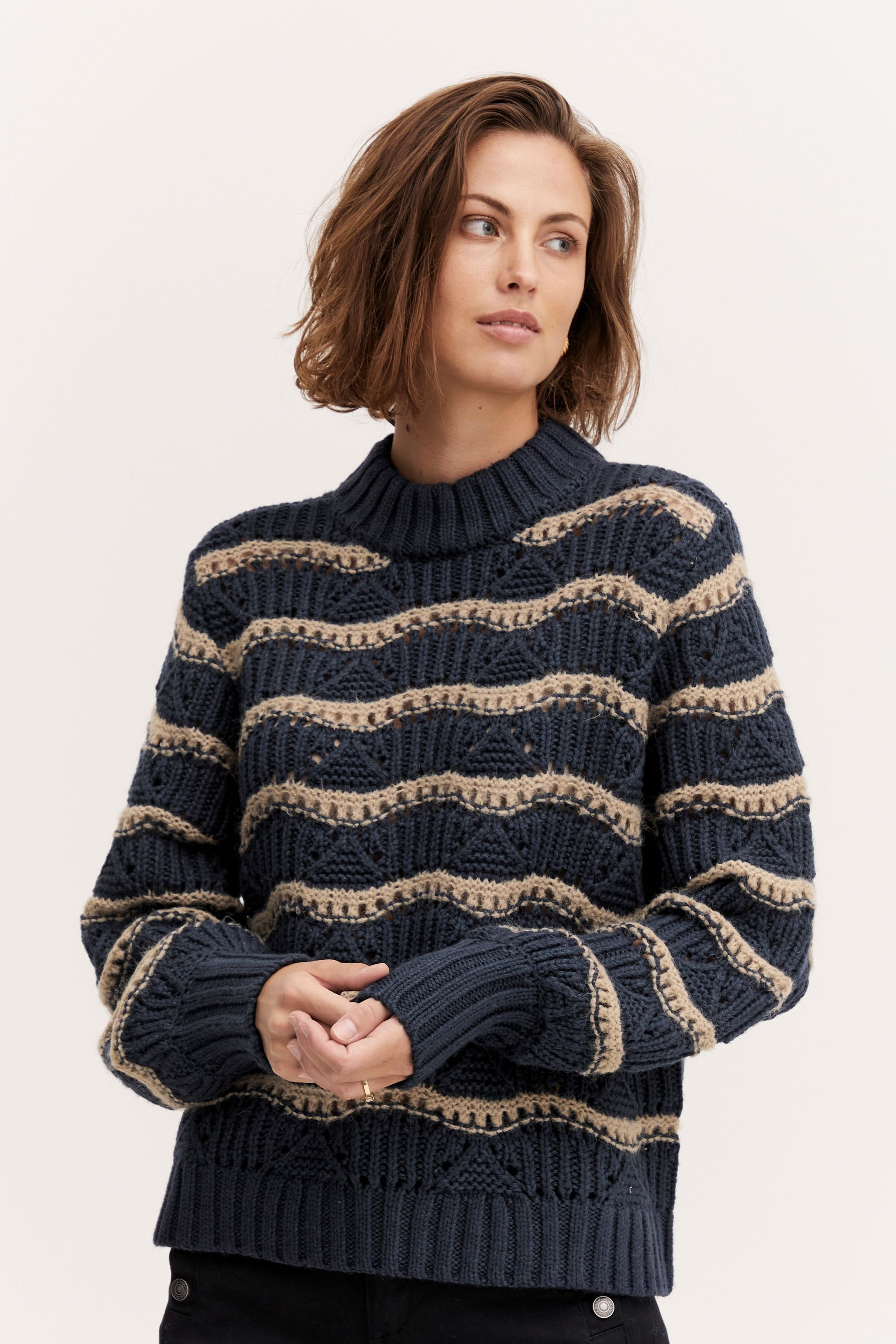 fransa Strickfleece-Pullover »Strickpullover FRAya«