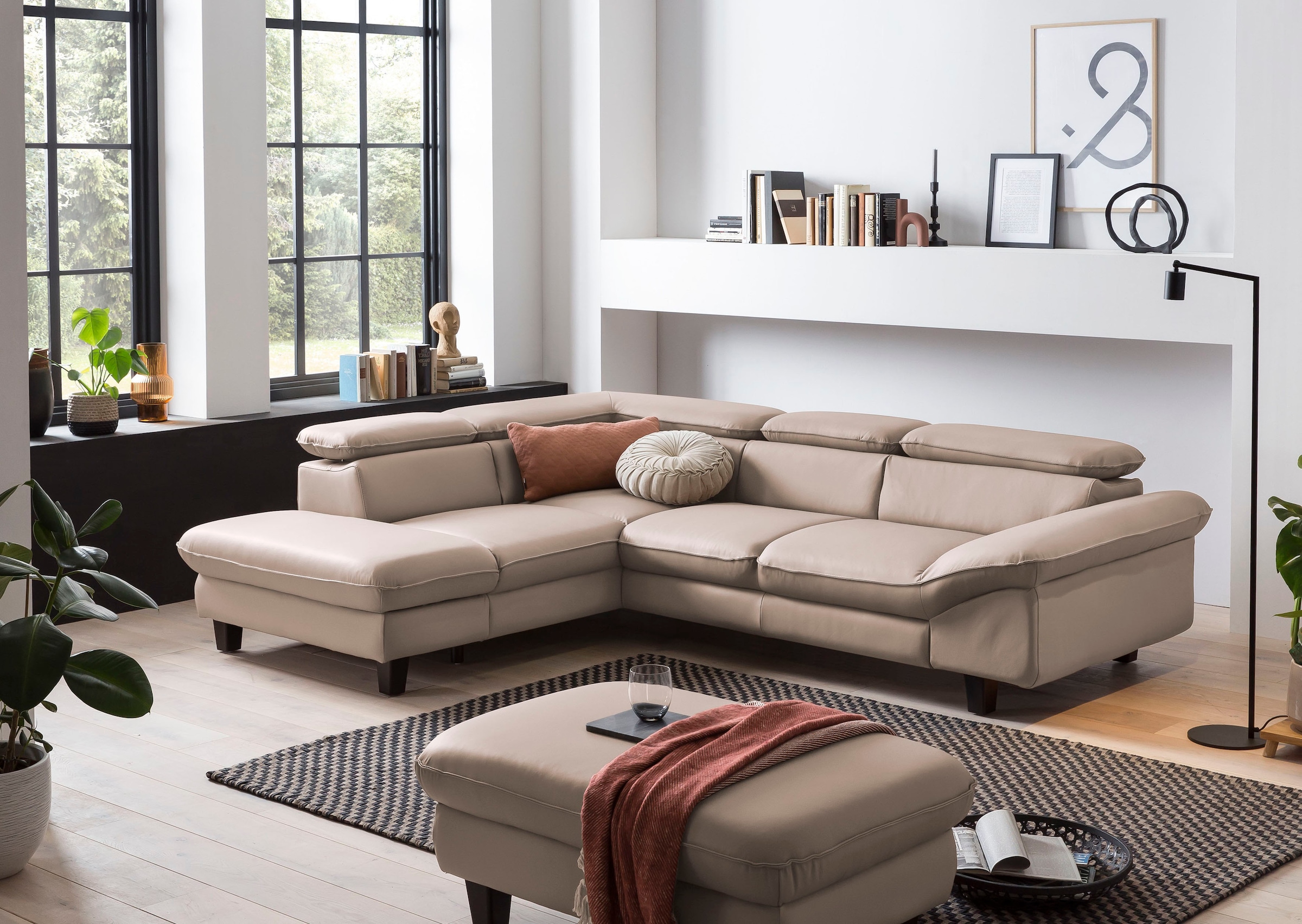 Home affaire Ecksofa »Pilot L-Form« mit Kopfteilverstellung, wahlweise mit Bettfunktion & Bettkasten