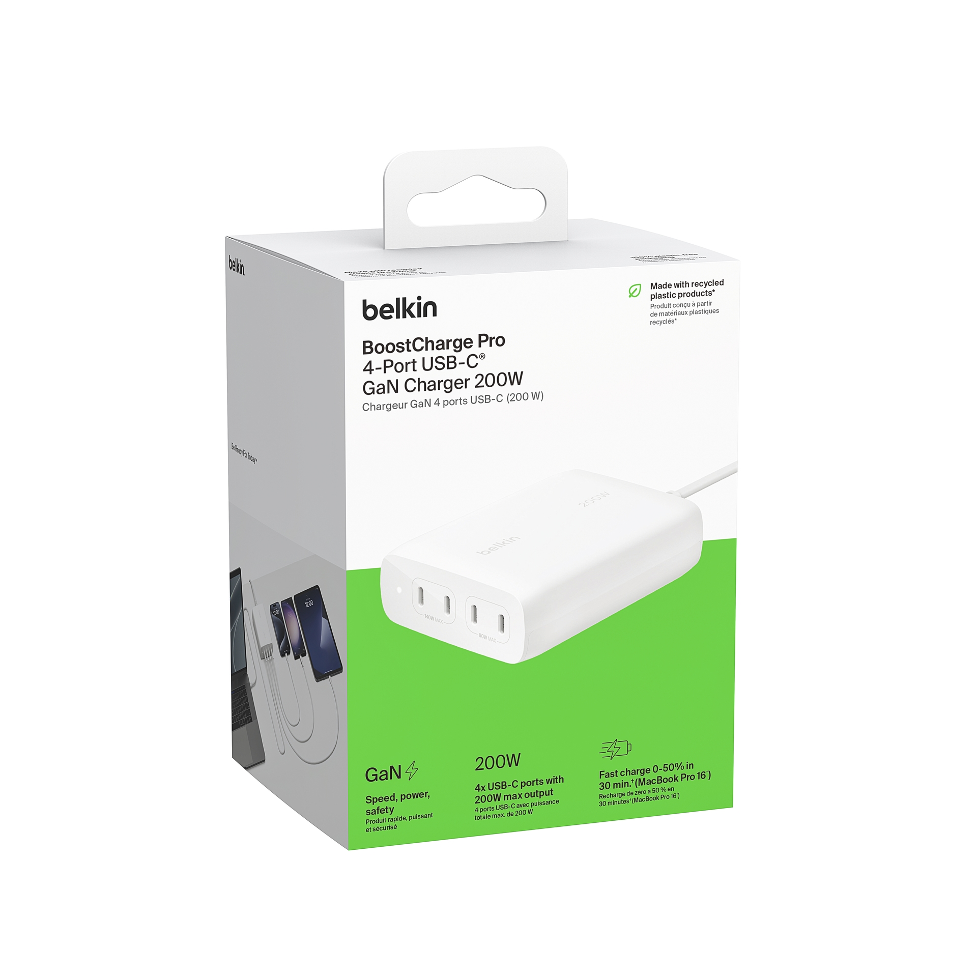 Belkin USB-Ladegerät »BoostCharge PRO 200-W-4-Port-USB-C-GaN-Ladegerät«