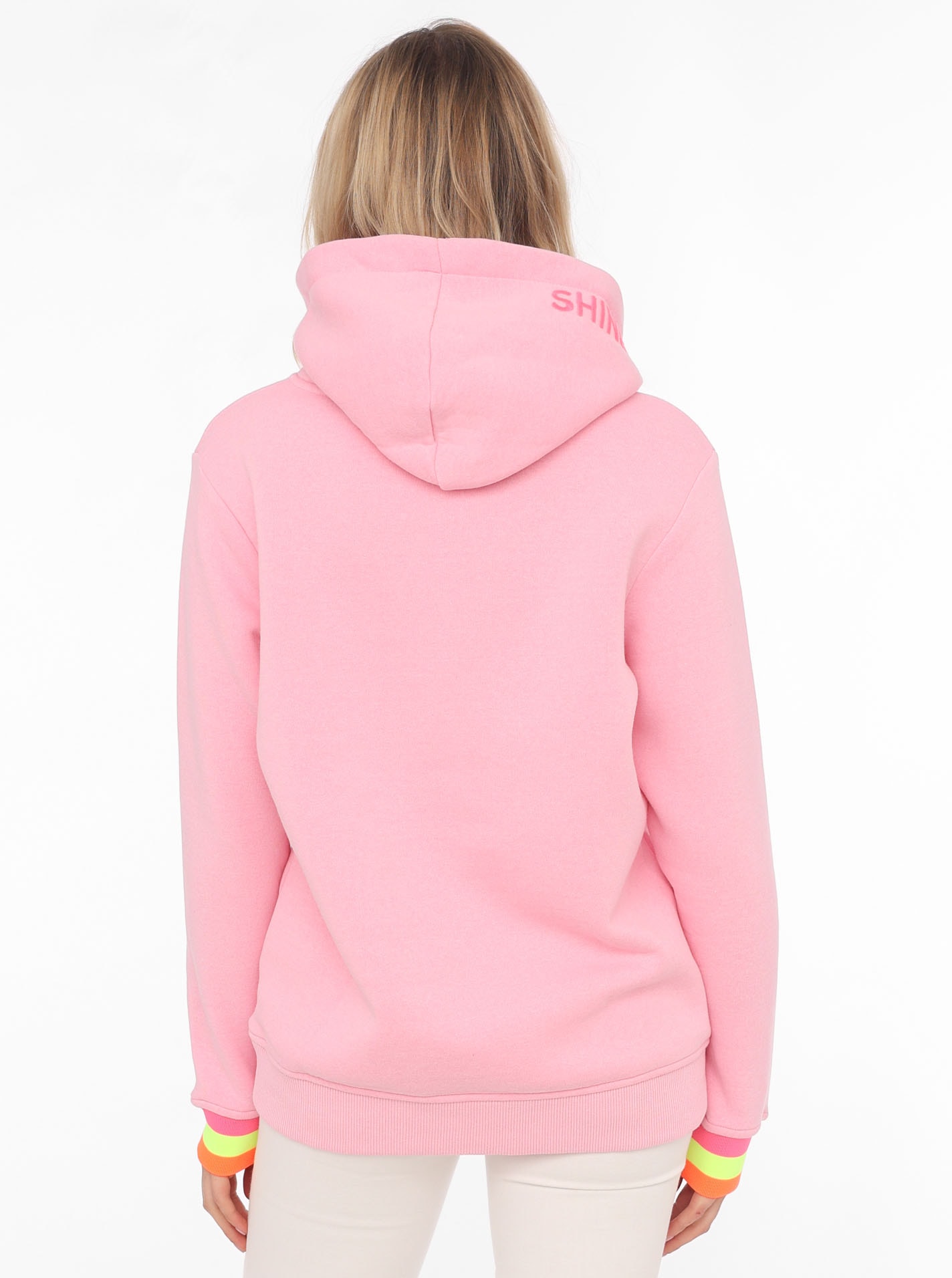 Zwillingsherz Hoodie »Always Happy«, mit Smiley Aufdruck aus Frottee und Neon Details