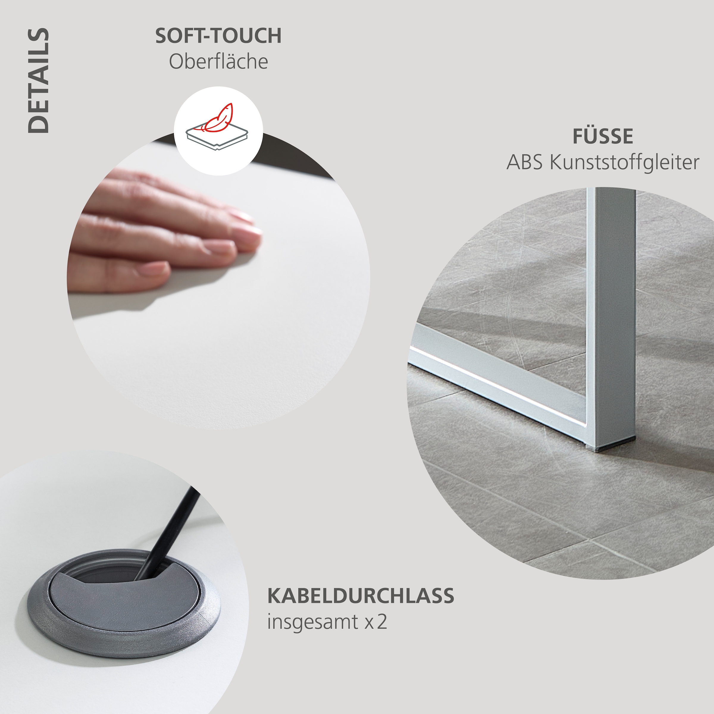 Innostyle Schreibtisch »Schreibtisch Santorin, 180/77/160 cm ( B/H/T)« 1 Stk. tlg.