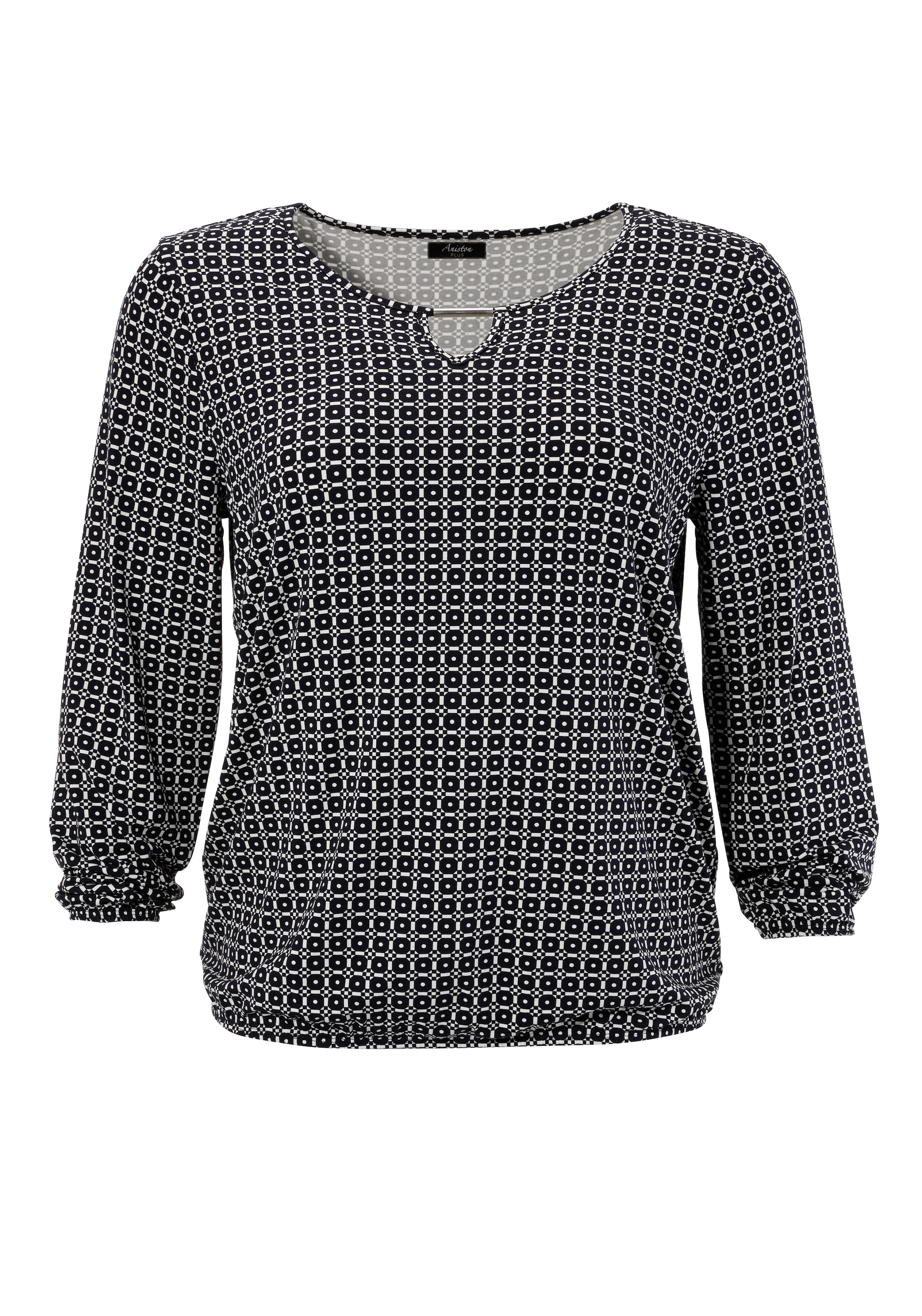 Aniston PLUS Langarmshirt, mit grafischem Alloverdruck