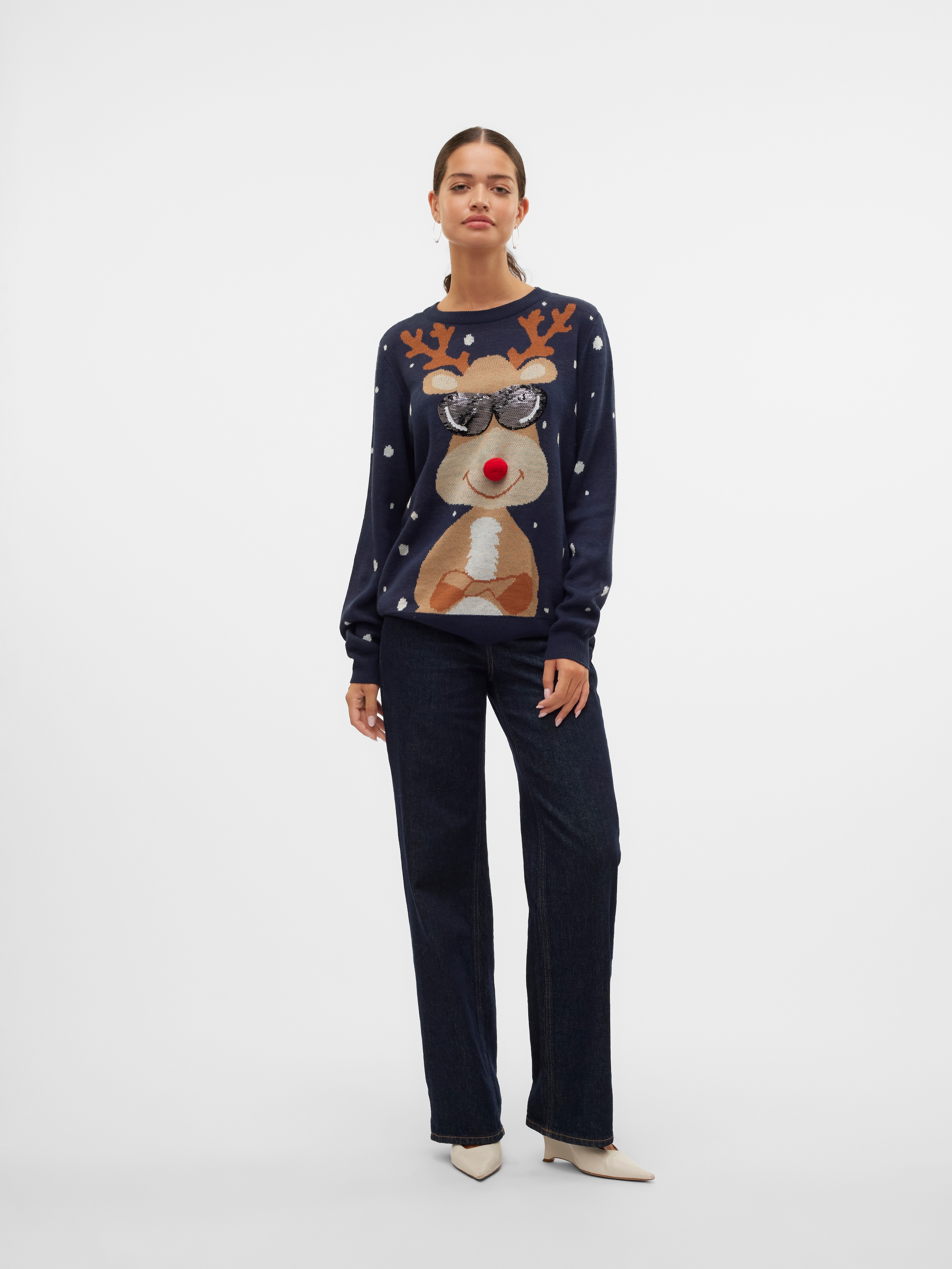 Vero Moda Weihnachtspullover »VMNEWTINSEL LS O-NECK BLOUSE XMAS«