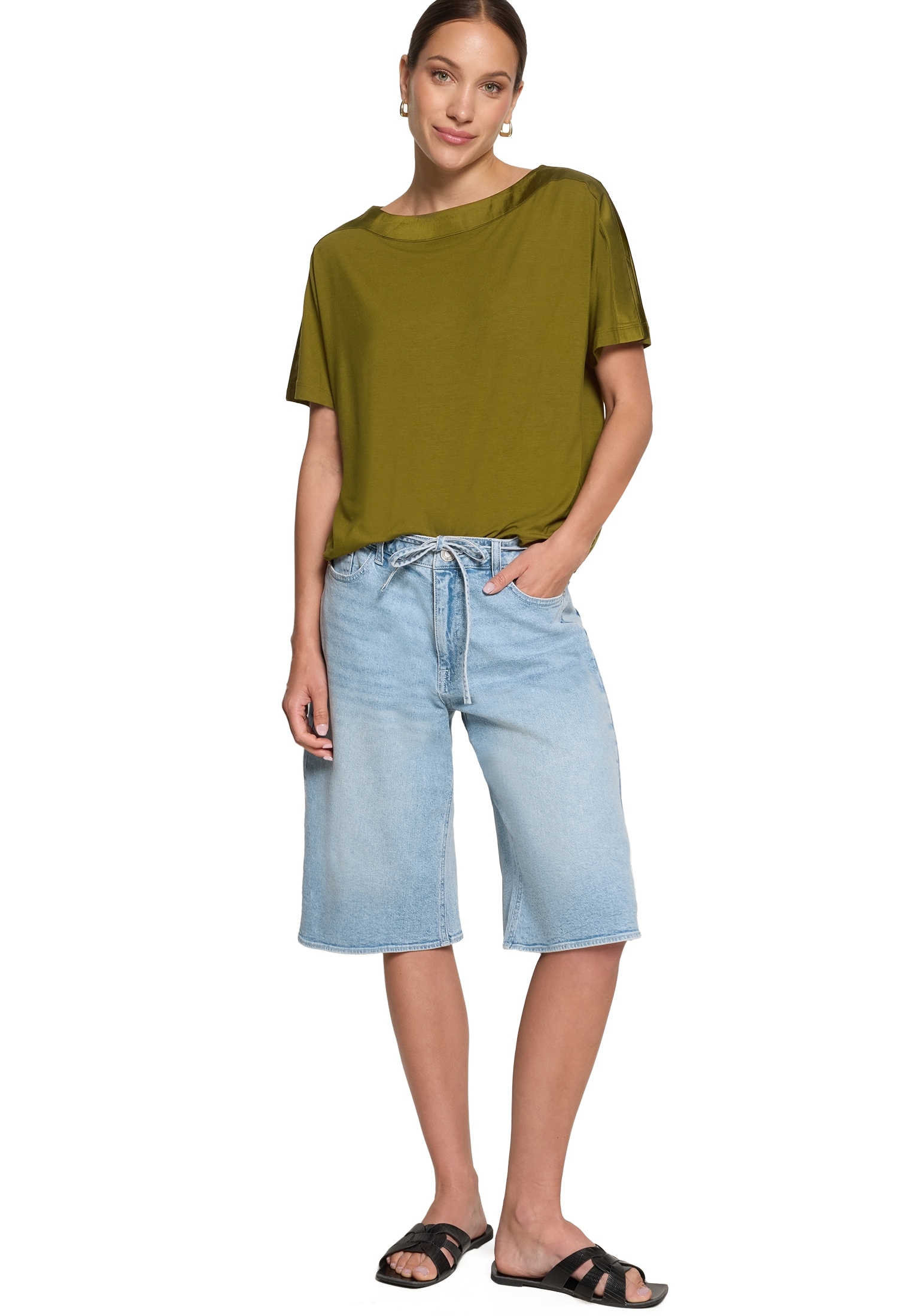 Zero Shirttop »Kurzarm-Shirt mit U-Boot-Ausschnitt«