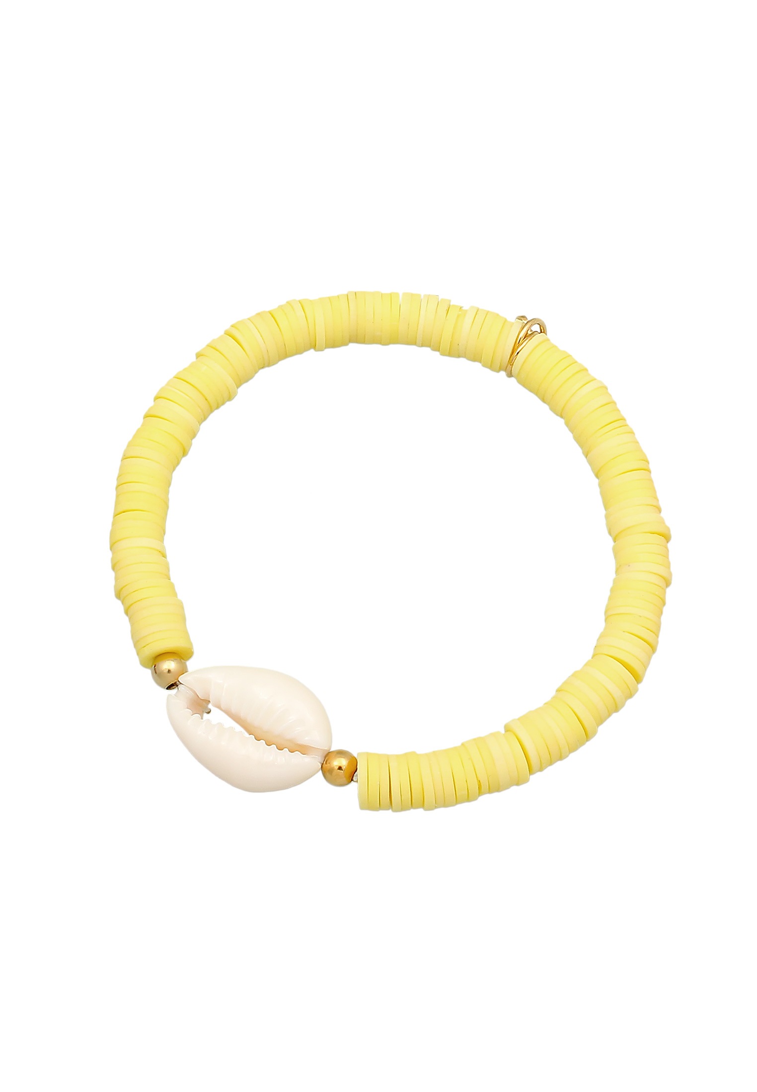 Elli Armkette »Armband Heishi Perlen Bunt Kauri Muschel 925 Silb«
