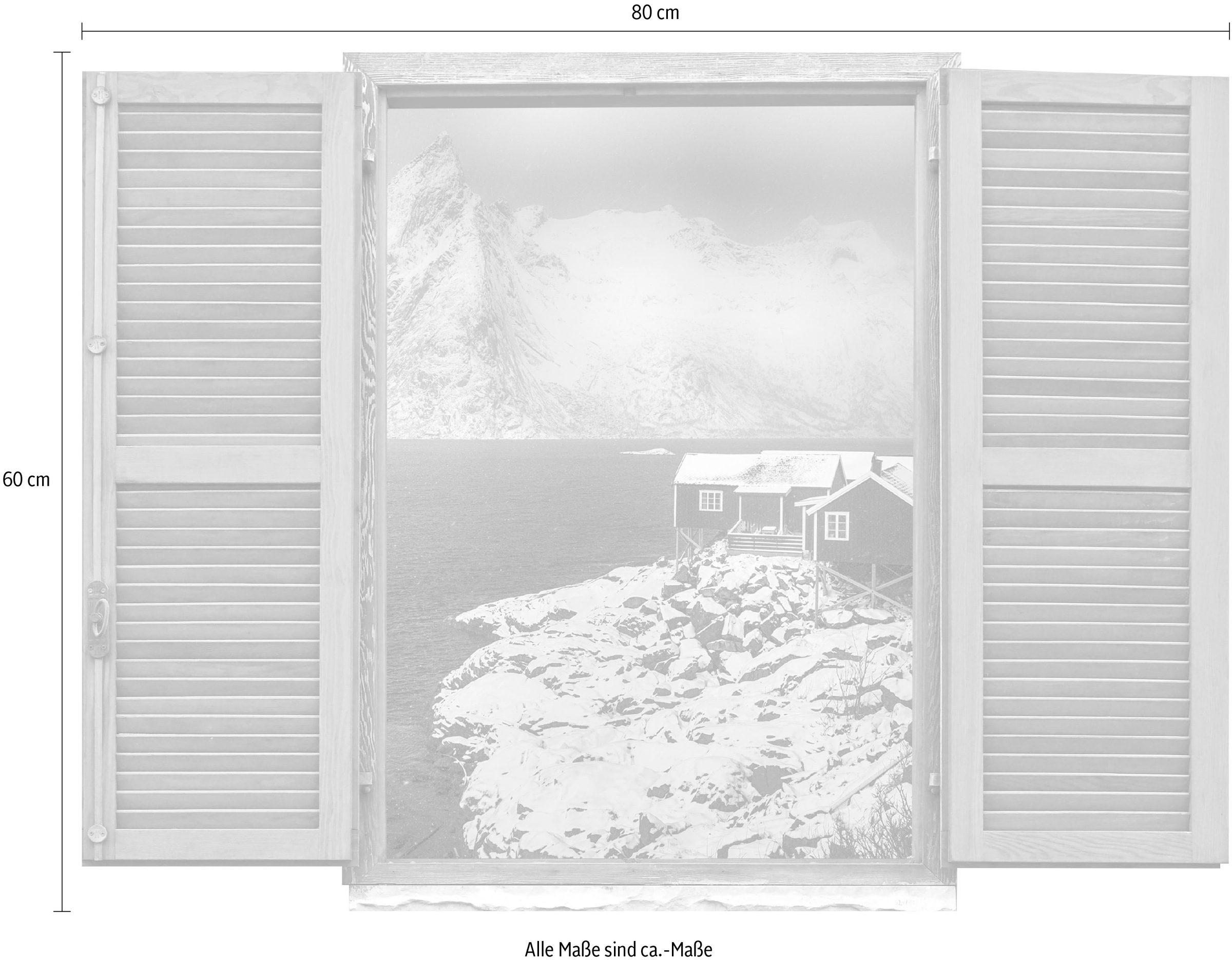queence Wandtattoo »Norwegen Winter«, (1 St.), Wandsticker, Wandbild, selbstklebend, 3D, Fenster