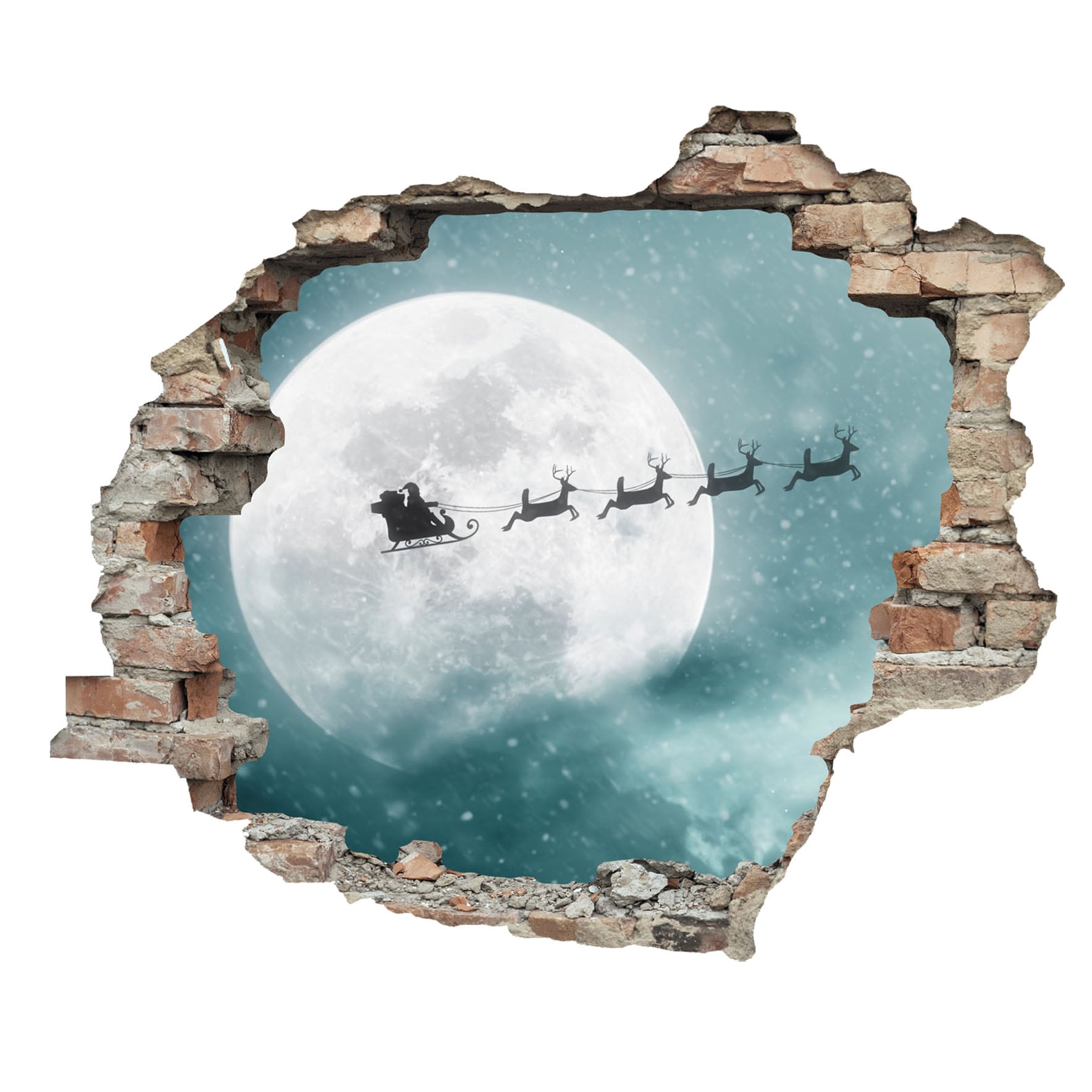queence 3D-Wandtattoo »Weihnachtsmann«, (1 St.), selbstklebender Wandsticker Weihnachten