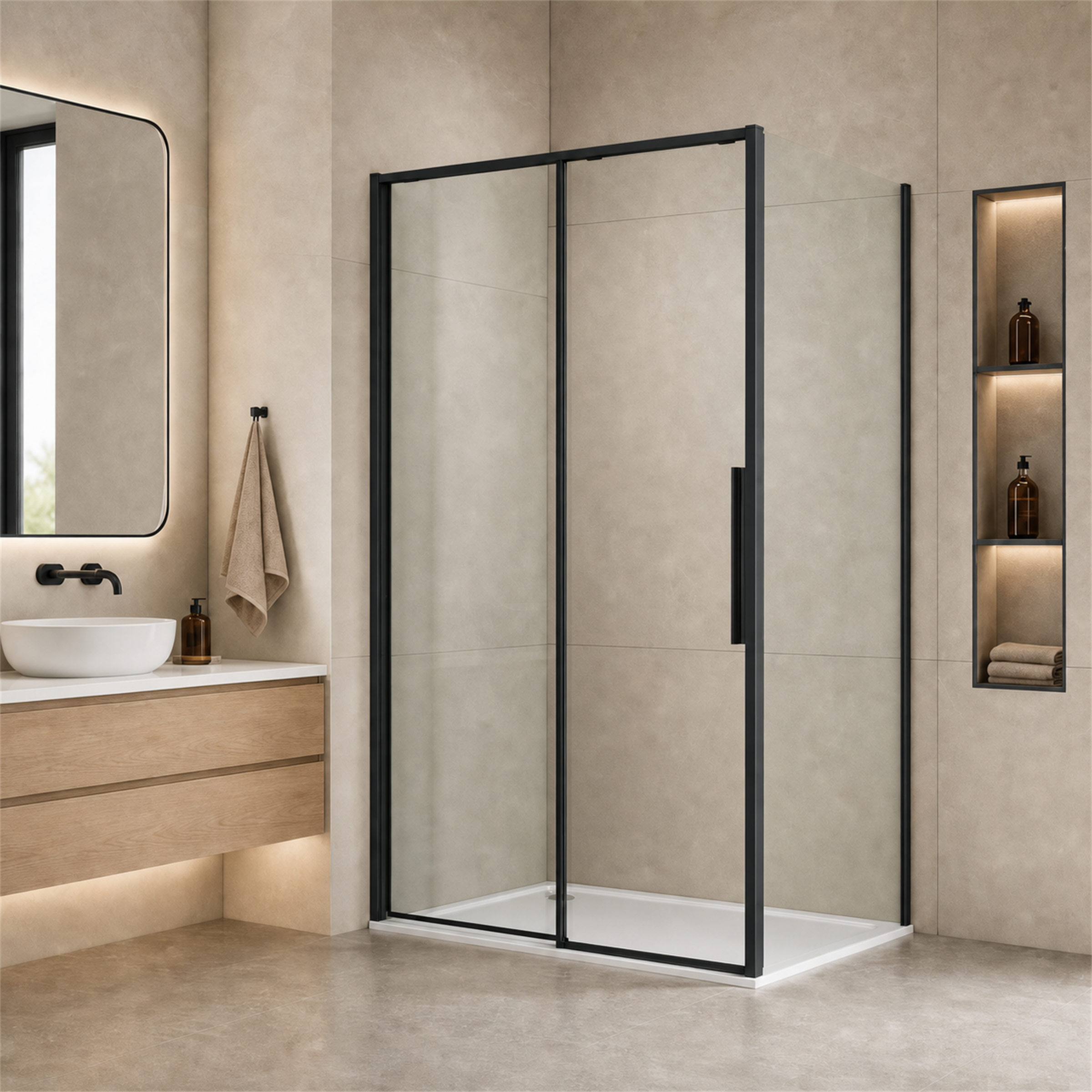 welltime Eckdusche »Pienza« Rechteckige Dusche mit Softclose