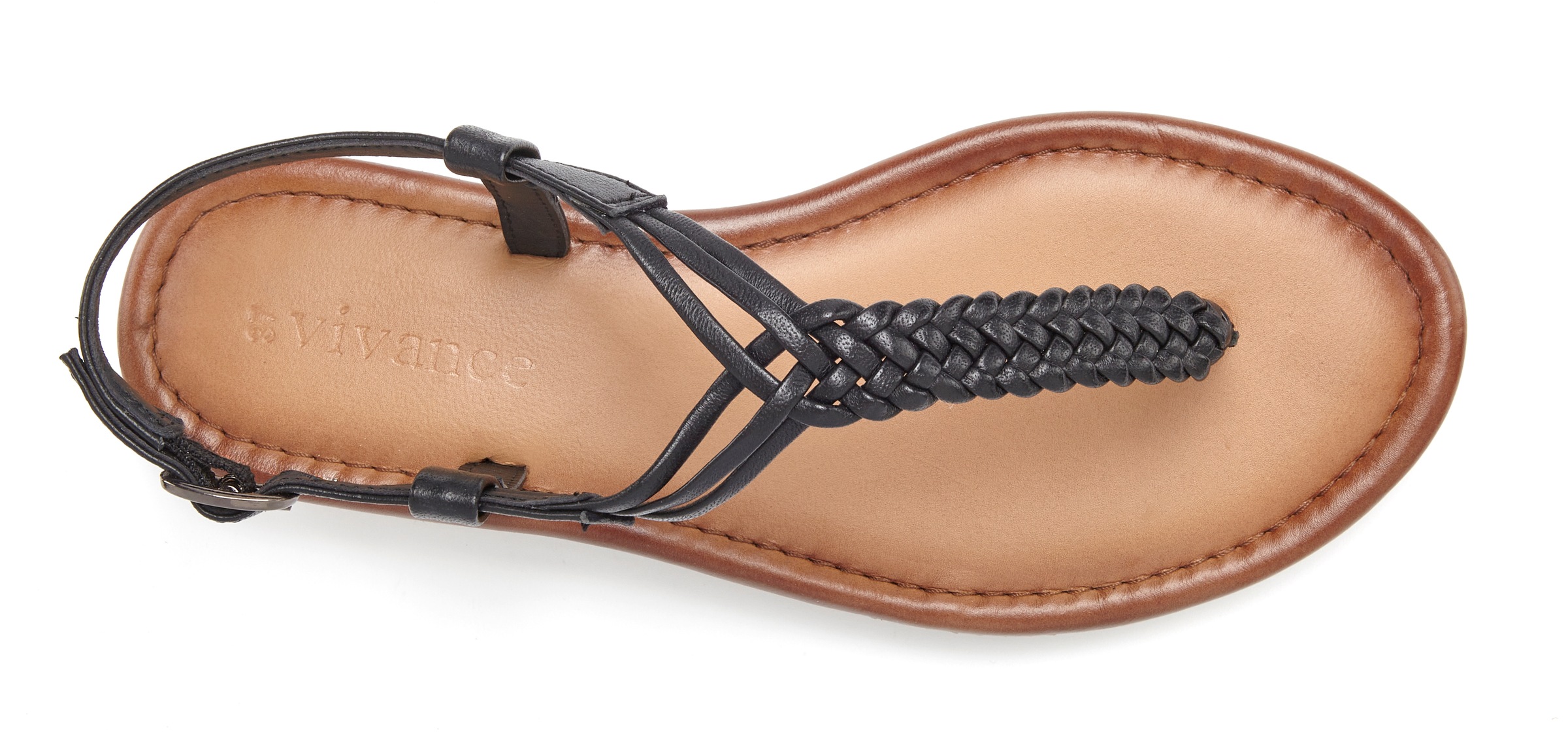 Vivance Zehentrenner  Sandalette, Sommerschuh,Sandale aus Leder mit Flecht-Optik