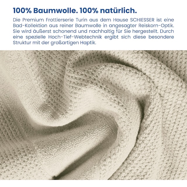 Schiesser Handtücher »Turin im 4er Set aus 100% Baumwolle«, (2 St.),  Reiskorn-Optik, MADE IN GREEN by OEKO-TEX®-zertifiziert online bei OTTO