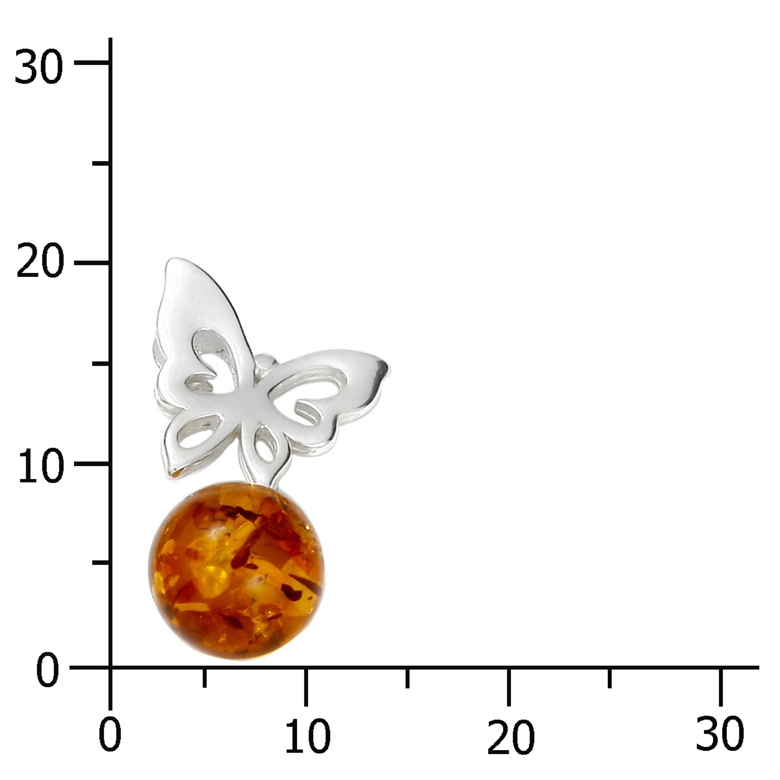 OSTSEE-SCHMUCK Kettenanhänger »- Gleiter-Schmetterling - Silber 925/000 - Bernstein«