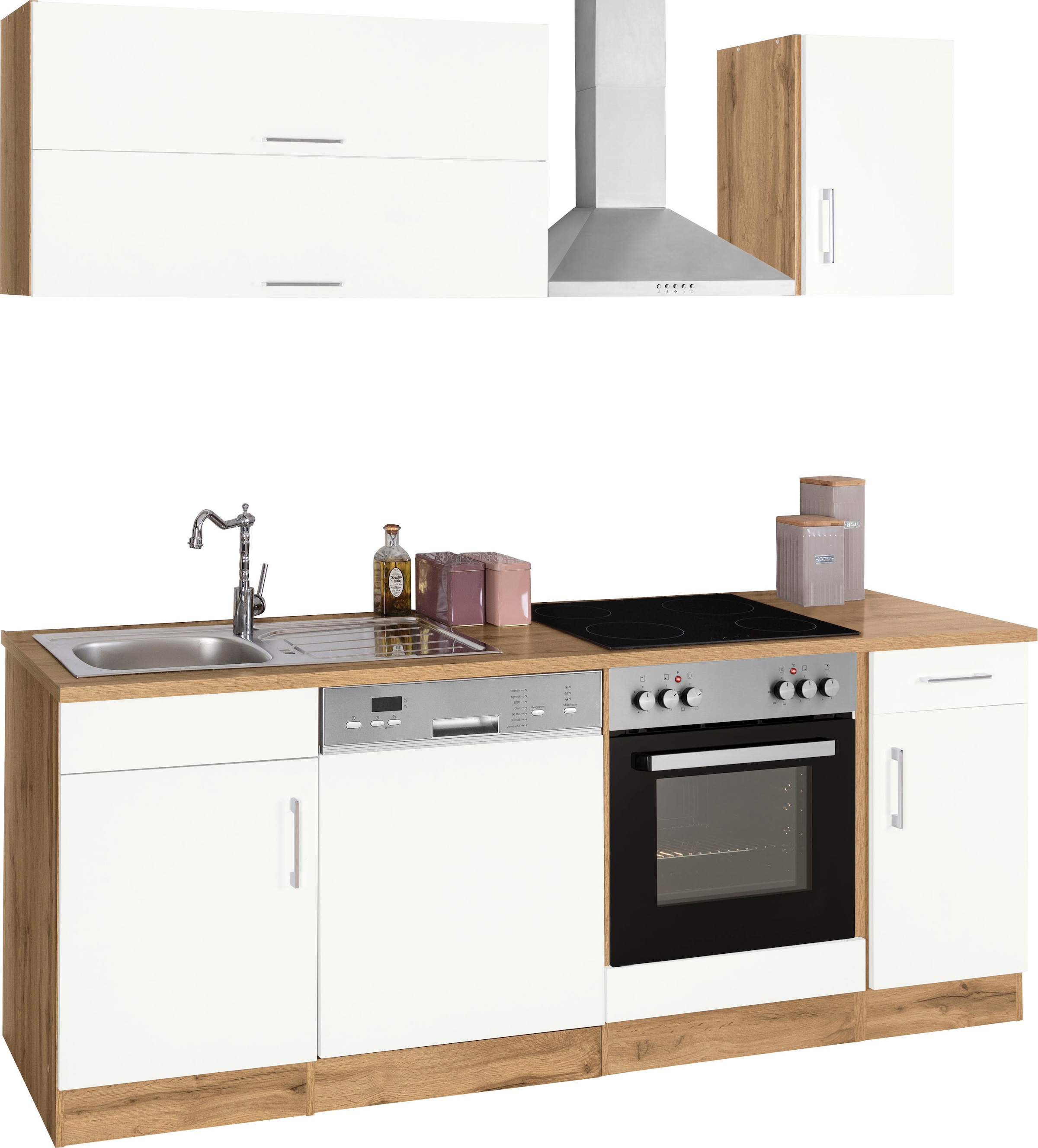 KOCHSTATION Küchenzeile »KS-Colmar«, mit E-Geräten, Breite 210 cm