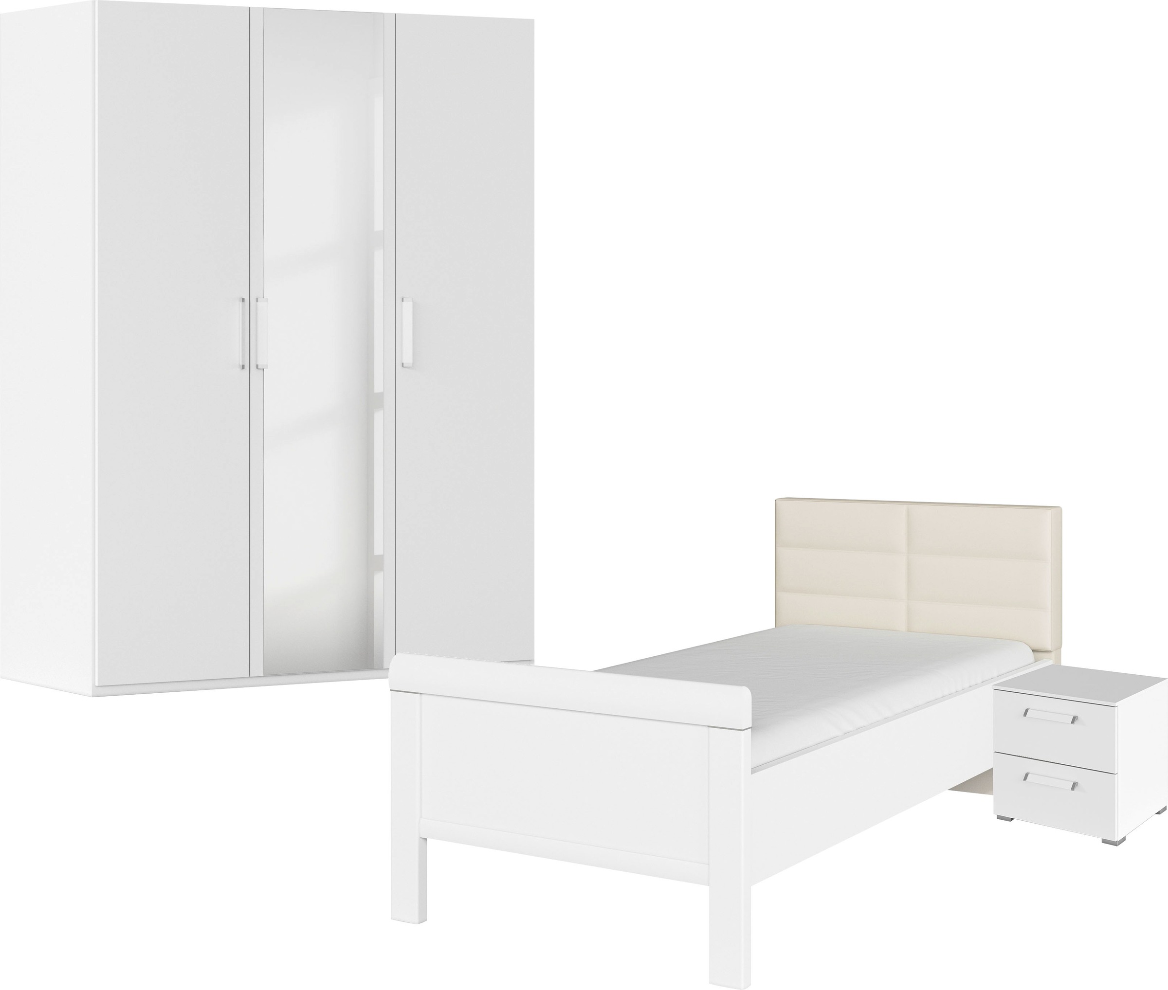 Rauch Schlafzimmer-Set »Komplettschlafzimmer Schlafzimmer EVELYN« Set, 3 Stk. tlg. Schrank und Bett in 2 Breiten, Nachttisch 2 Schubladen MADE IN...