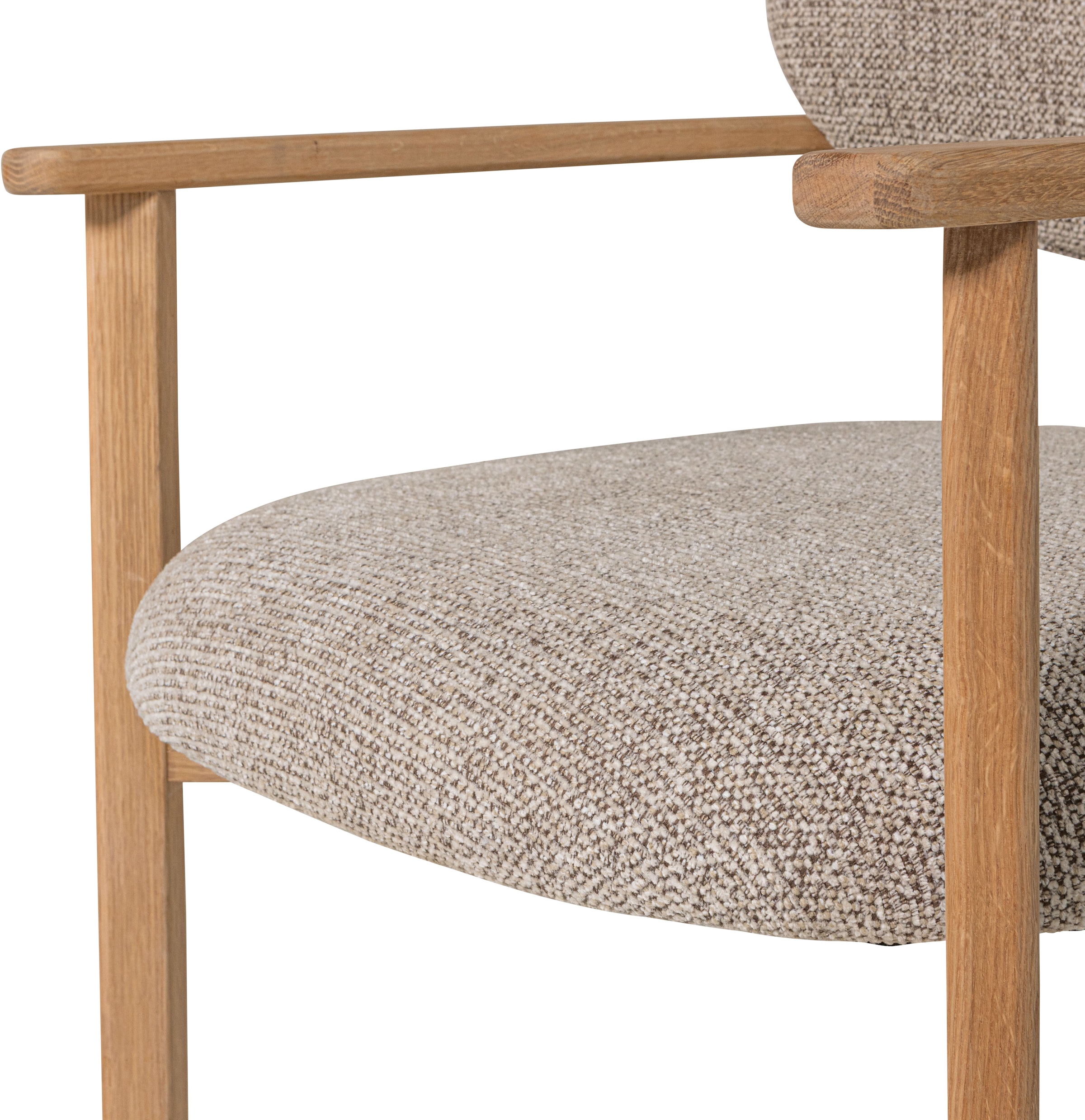 WOOOD Loungesessel »Udar mit Eichenholzgestell und More-Melange-Bezug, B68 x T75 x H76 cm« Sehr hohe Verschleißfestigkeit, Armlehnen integriert, Tragkraft 120 kg