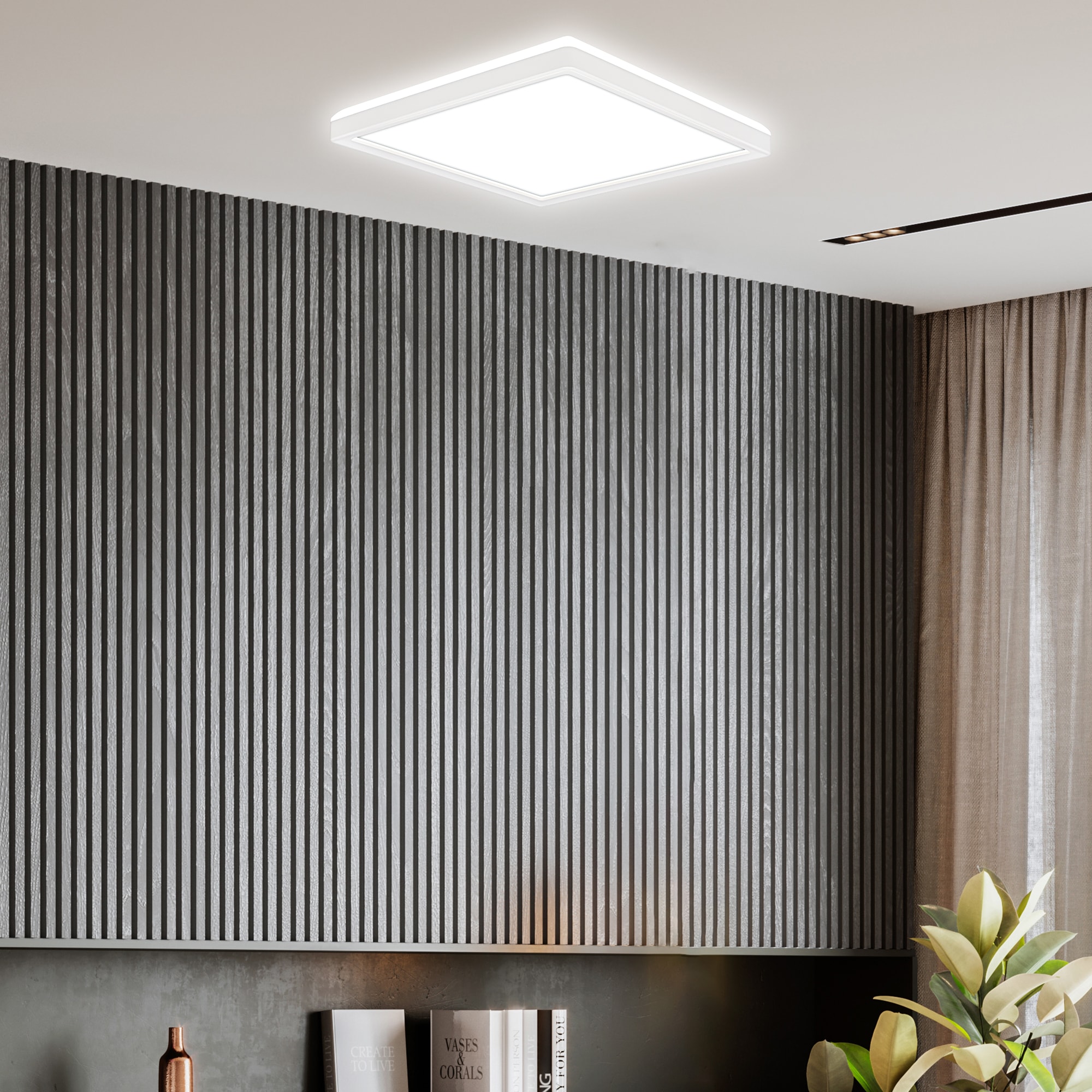 B.K.Licht LED Deckenleuchte »BKL1599 Ultraflache Deckenlampe, LED Panel mit Backlight« LED-Modul 1 Stk. Neutralweiß 4.000K, 1.900 Lm, 16W, indirekte Hintergrundbeleuchtung, 24x24cm, Weiß