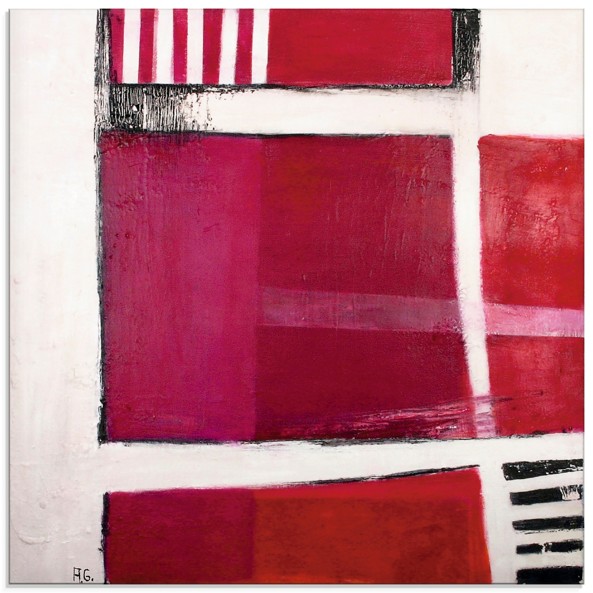 Artland Glasbild »Rot Nr.I«, Muster, (1 St.)