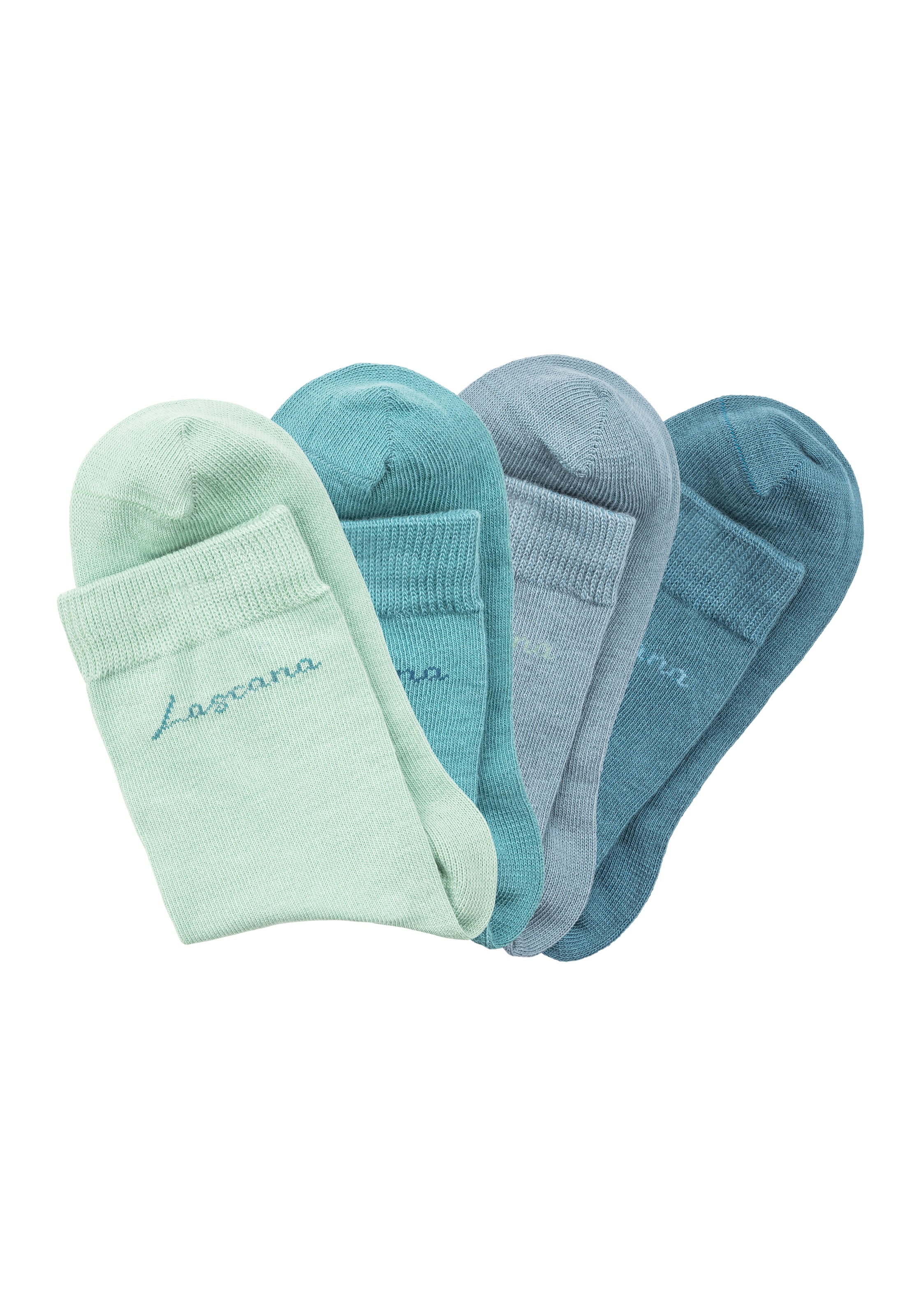 LASCANA Basicsocken, (Box, 4 Paar), in ansprechender Geschenkbox