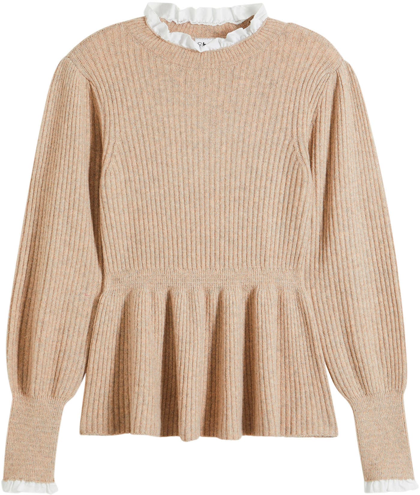 bonprix Strickpullover »Pullover« aus Polyester und Elasthan, mit Blusen-Einsatz, bequeme Passform