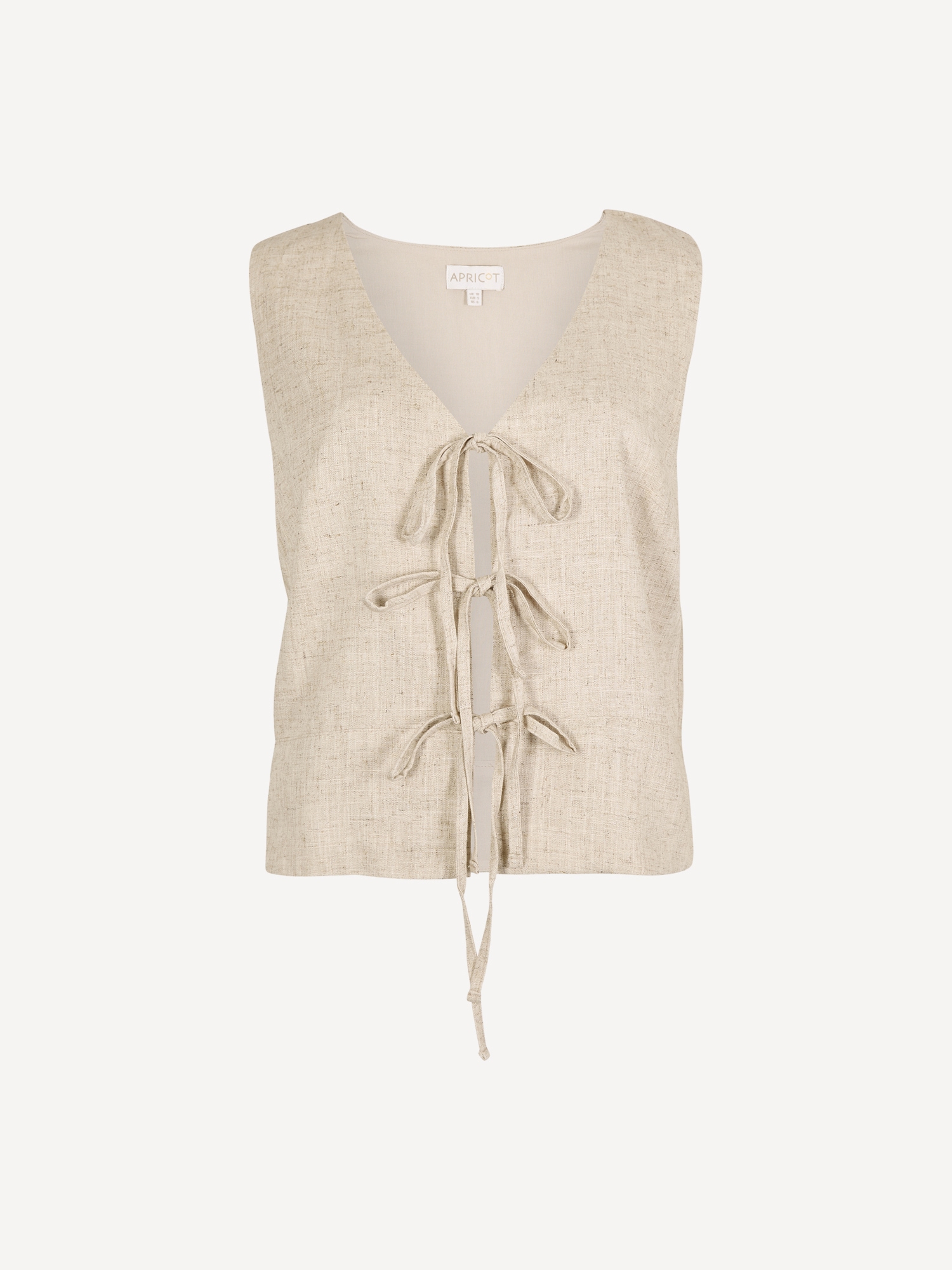 Apricot Stricktop »Leinenmisch-Weste« 2 mit Bindeband