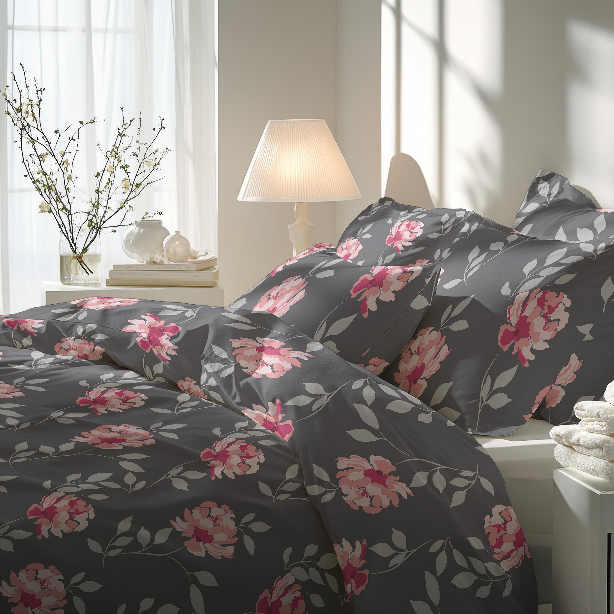 Florella Bettwäsche »»Sunla schiefer « Soft-Seersucker,  100% Baumwolle«