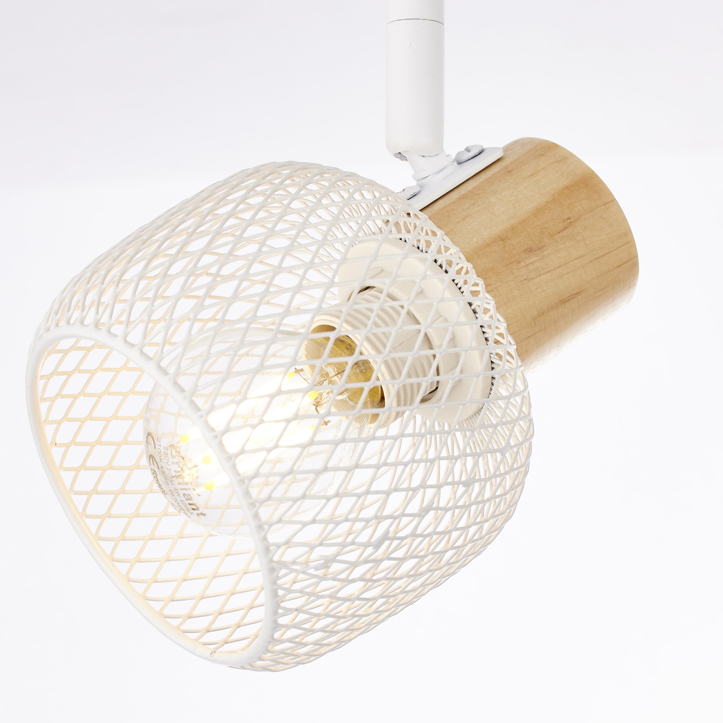 Brilliant Deckenstrahler »Giada« E14 1 Stk. 74 cm, 4 x E14, Köpfe schwenkbar, Metall/Holz, weiß/natur