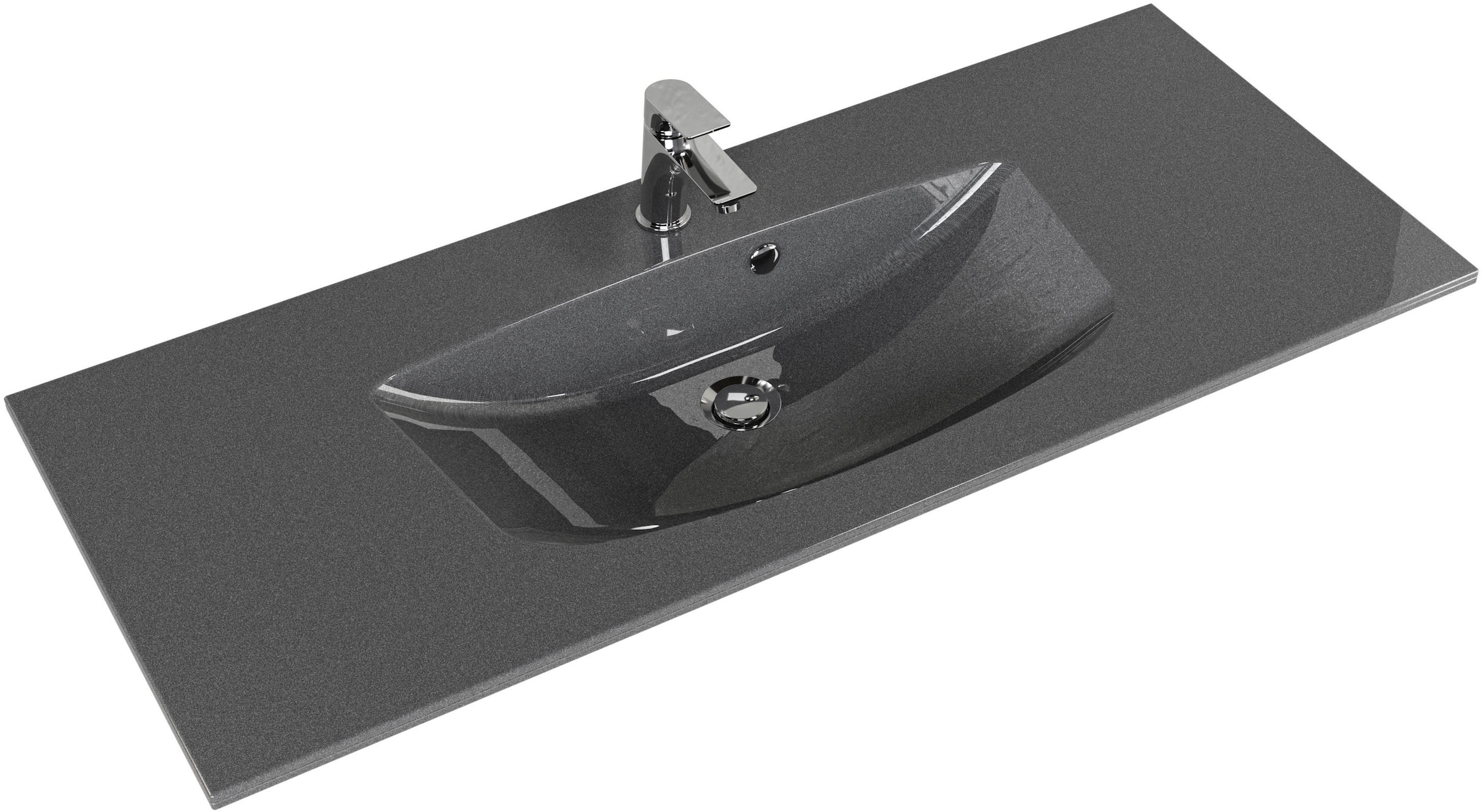 Saphir Waschtisch »Serie 6025 Mineralmarmor-Waschtisch mit Unterschrank, 117 cm breit«, Waschplatz mit 2 Schubladen, hängend, verschiedene Ausführungen