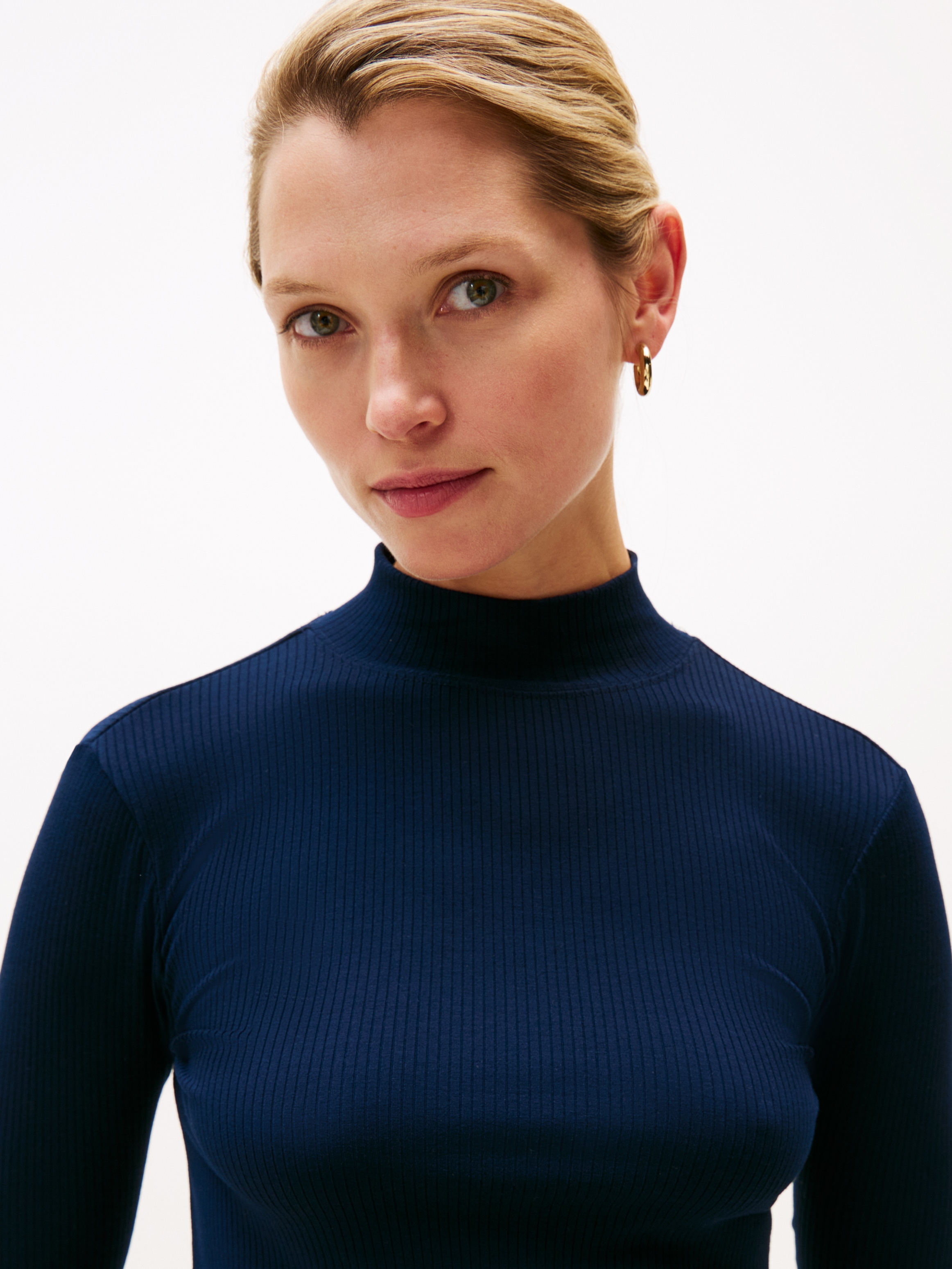 Tommy Hilfiger A-Linien-Kleid »SLIM 5X2 RIB MIX MIDI DRS«
