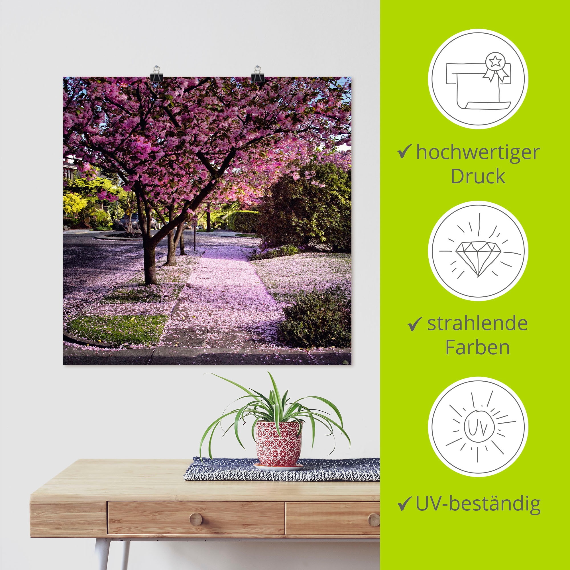 Artland Wandbild »Fallende Blütenblätter«, Bäume, (1 St.), als Alubild, Outdoorbild, Leinwandbild, Poster in verschied. Größen