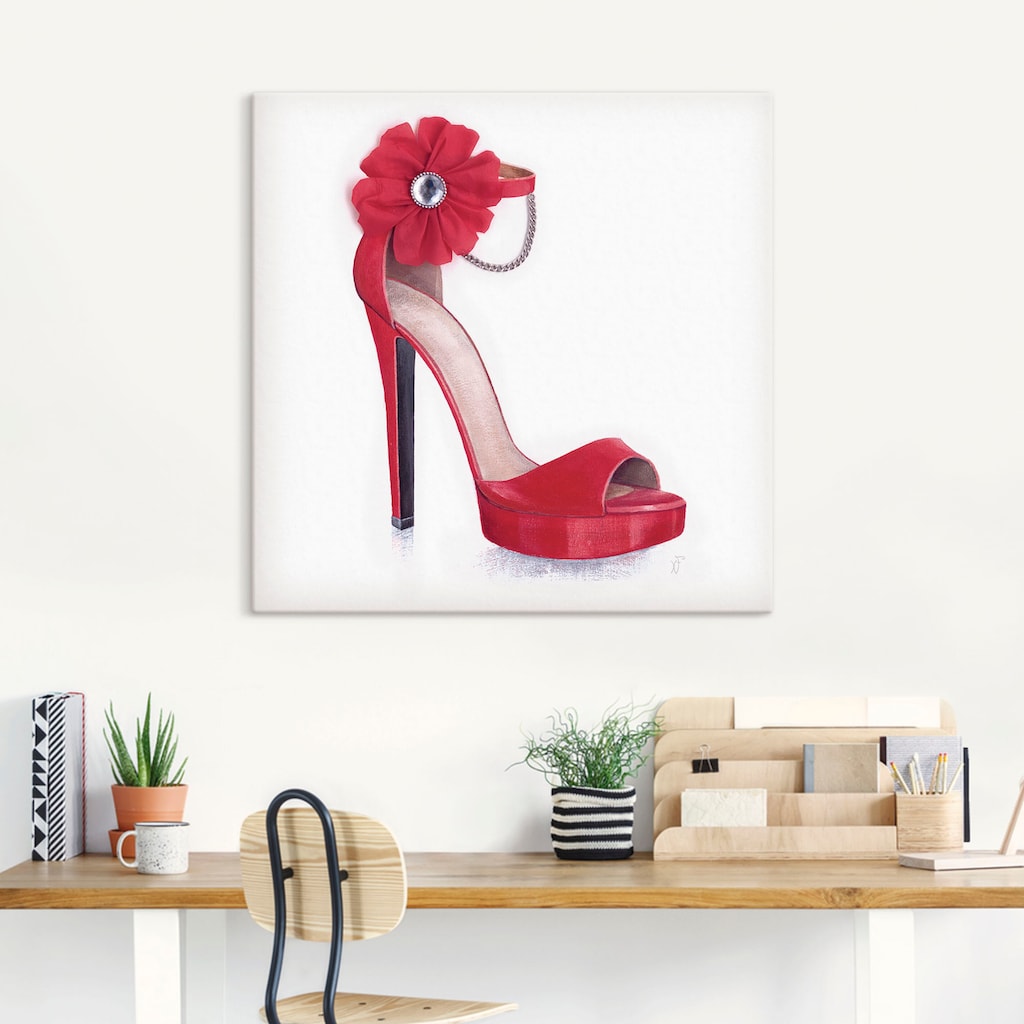 Artland Leinwandbild »Damenschuh - Rotes Modell«, Modebilder, (1 St.), auf Keilrahmen gespannt